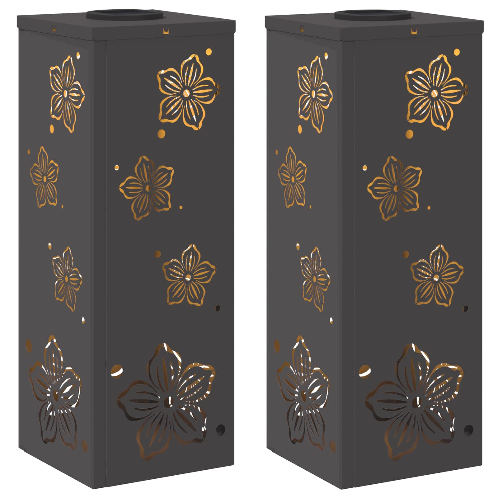 Ηλιακό LED Φως Δρόμου 2 pcs Μαύρο Κρύο Ρολαρισμένο Χάλυβα - Pakobazaar