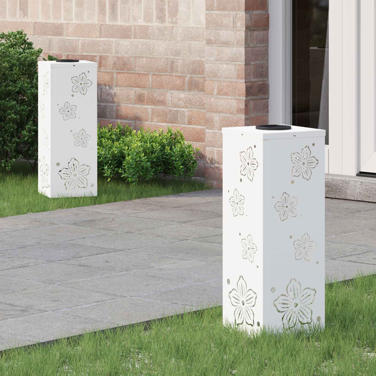 Ηλιακό LED Φως Δρόμου 2 pcs Λευκό Κρύο Ρολαρισμένο Χάλυβα - Pakobazaar