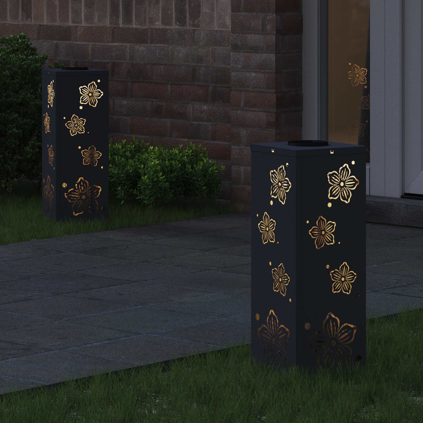 Ηλιακό LED Φως Δρόμου 2 pcs Ανθρακί Κρύο Ρολαρισμένο Χάλυβα - Pakobazaar