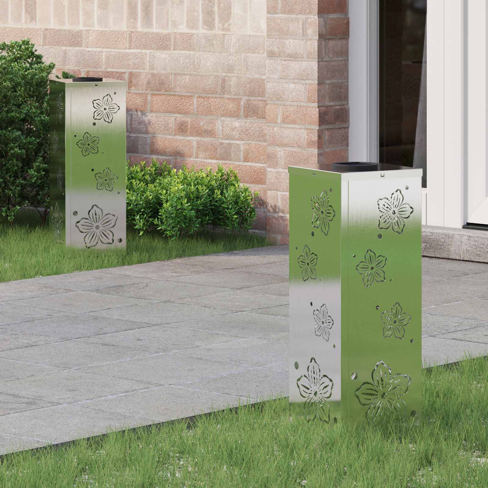 Ηλιακό LED Φως Δρόμου 2 pcs Ασημί Ανοξείδωτο ατσάλι - Pakobazaar