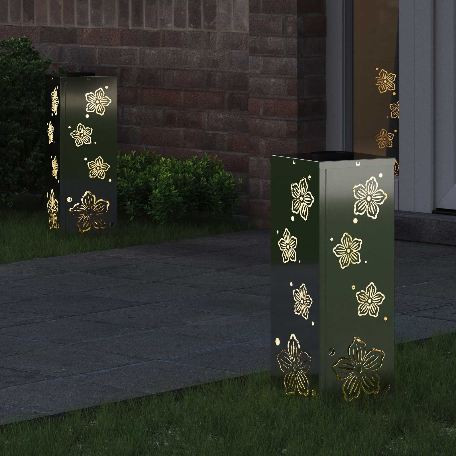 Ηλιακό LED Φως Δρόμου 2 pcs Ασημί Γαλβανισμένο Χάλυβα - Pakobazaar