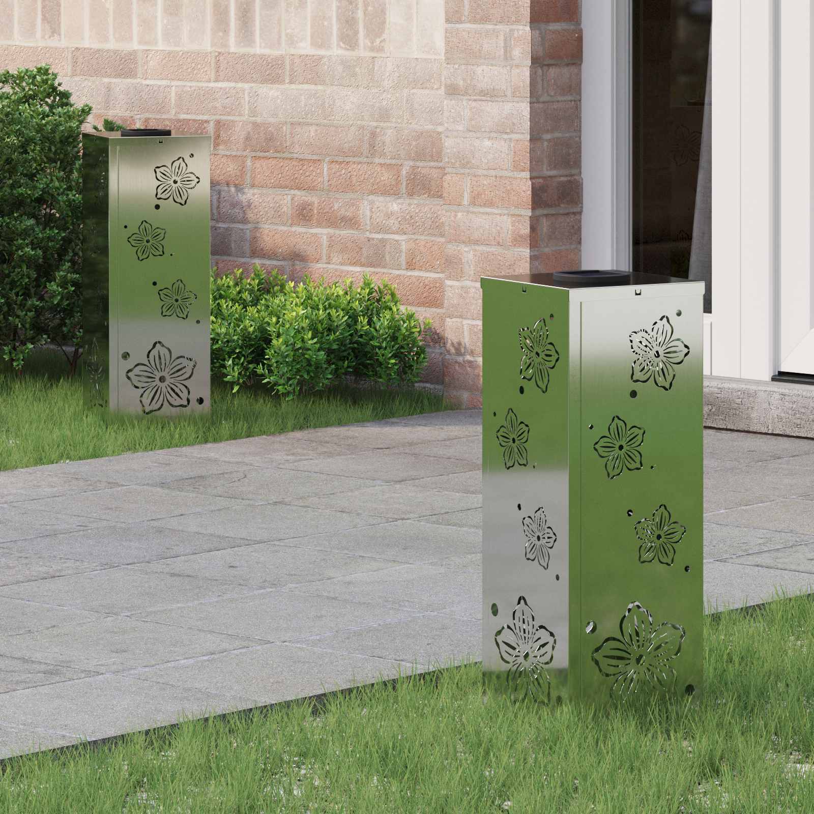 Ηλιακό LED Φως Δρόμου 2 pcs Ασημί Γαλβανισμένο Χάλυβα - Pakobazaar