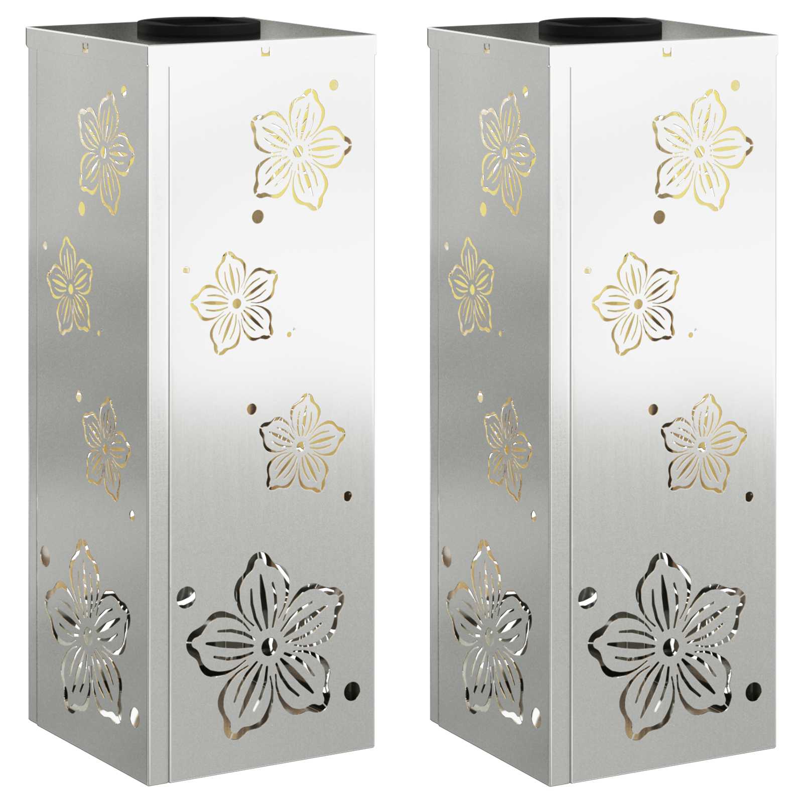 Ηλιακό LED Φως Δρόμου 2 pcs Ασημί Γαλβανισμένο Χάλυβα - Pakobazaar