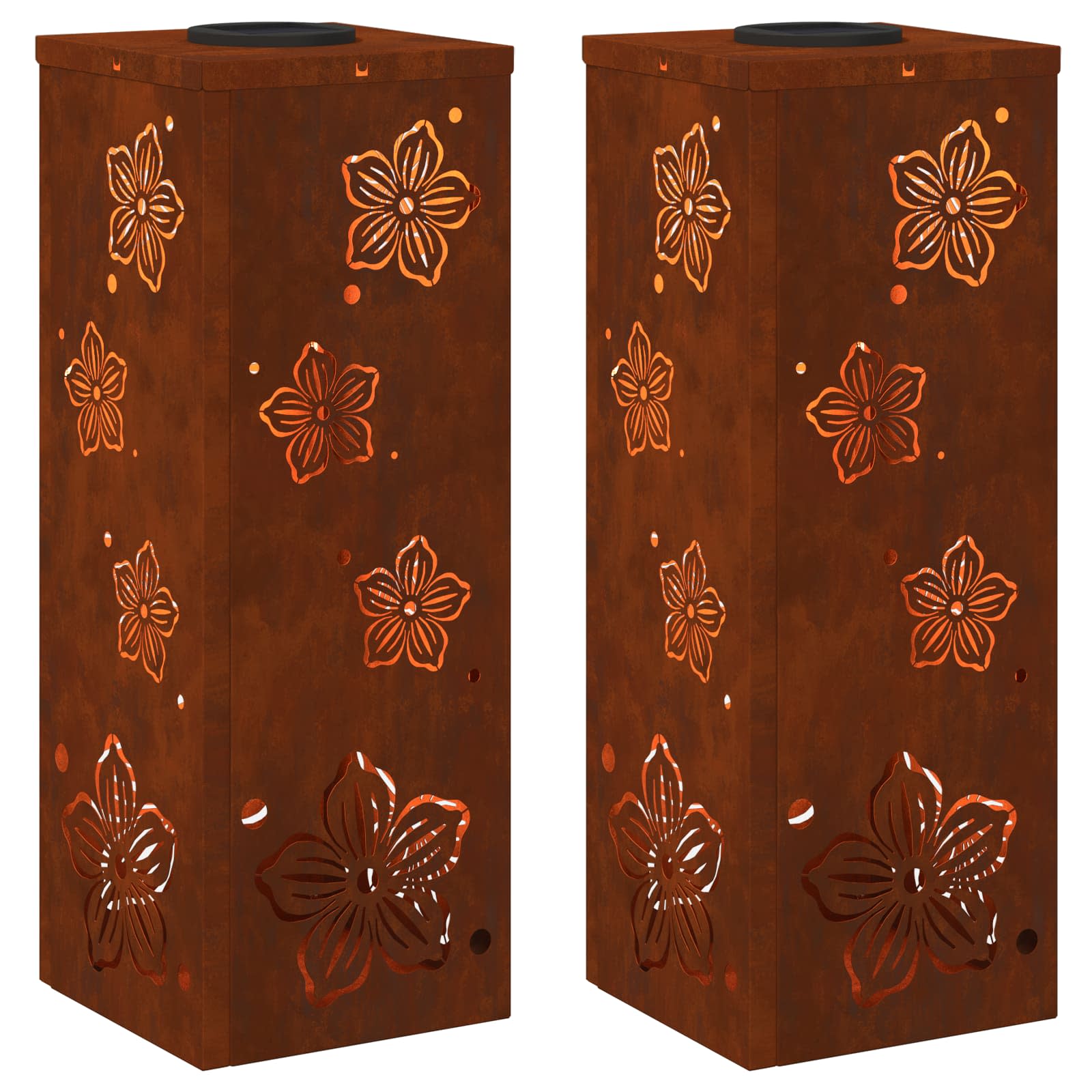 Ηλιακό LED Φως Δρόμου 2 pcs Σκ rusty Ατσάλι Σκληρυθέν στον Αέρα - Pakobazaar
