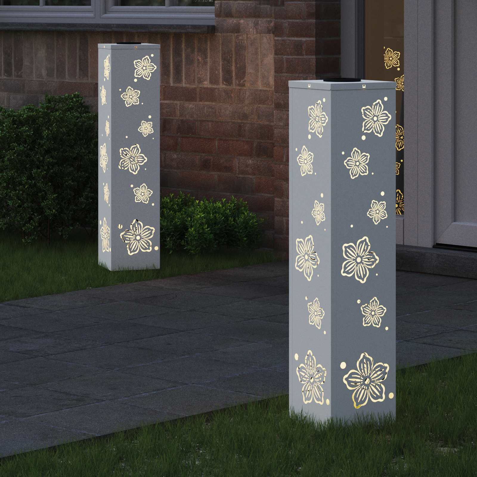 Ηλιακό LED Φως Δρόμου 2 pcs Λευκό Κρύο Ρολαρισμένο Χάλυβα - Pakobazaar