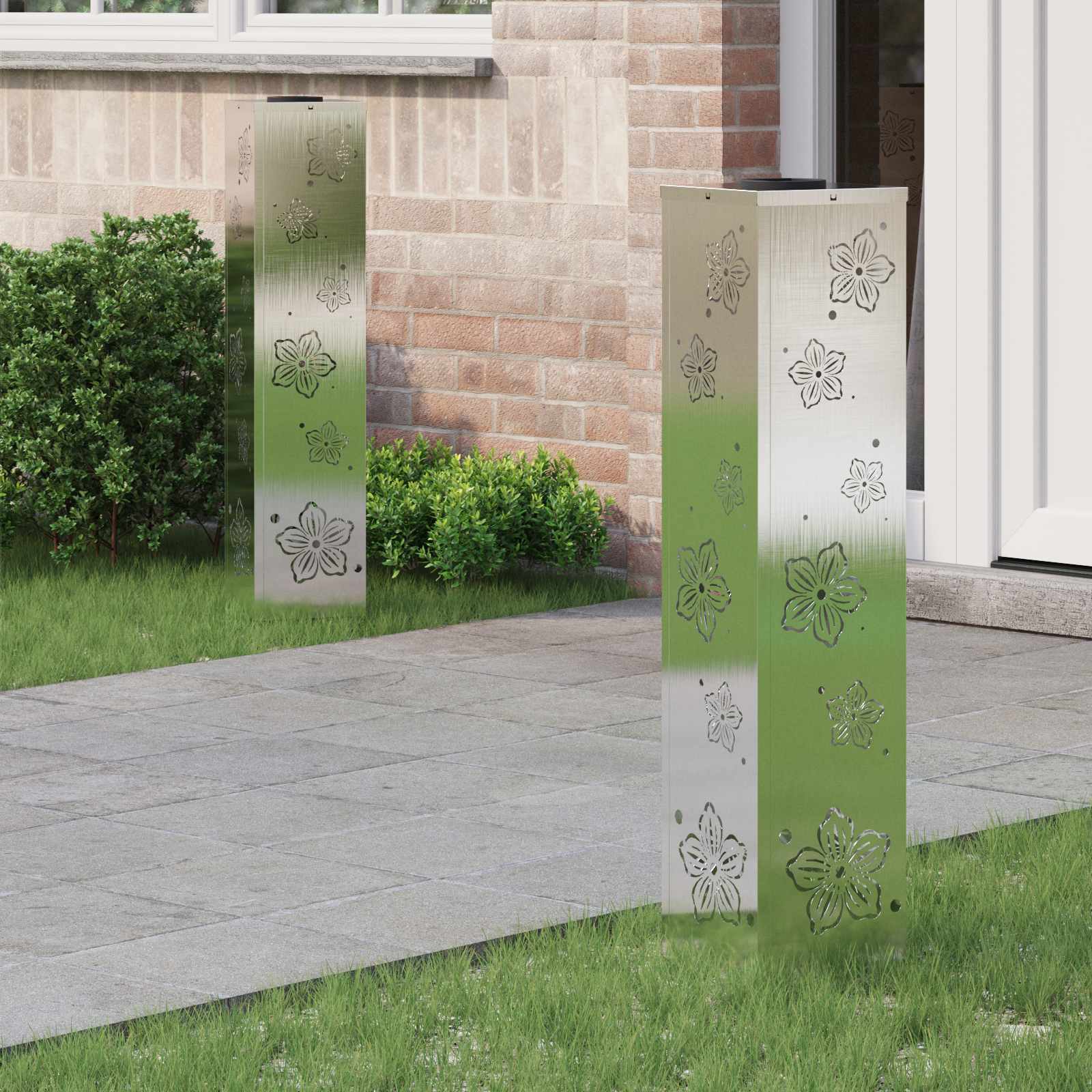 Ηλιακό LED Φως Δρόμου 2 pcs Ασημί Ανοξείδωτο ατσάλι - Pakobazaar