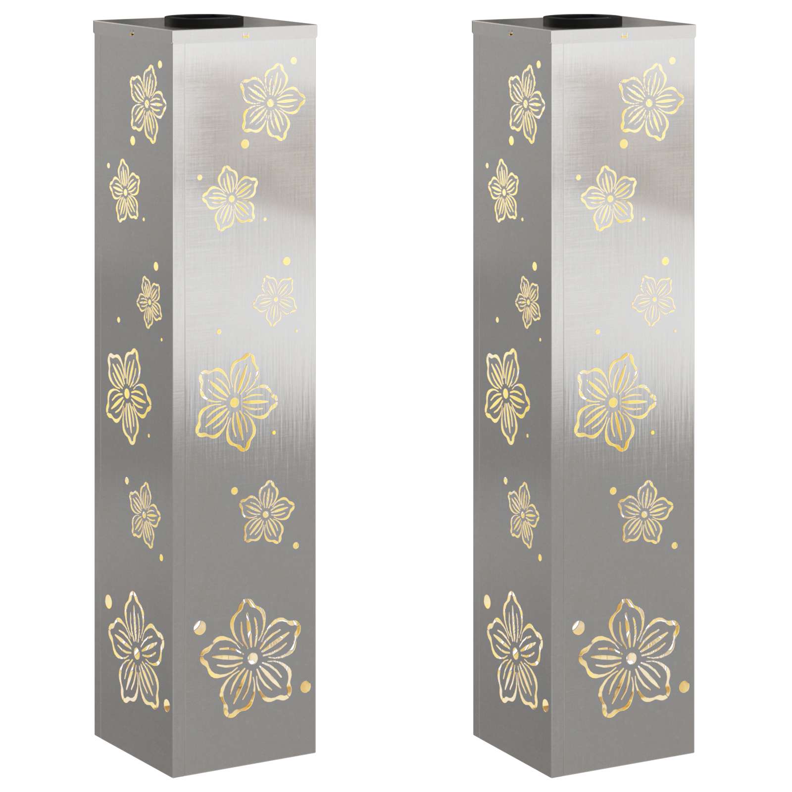 Ηλιακό LED Φως Δρόμου 2 pcs Ασημί Ανοξείδωτο ατσάλι - Pakobazaar