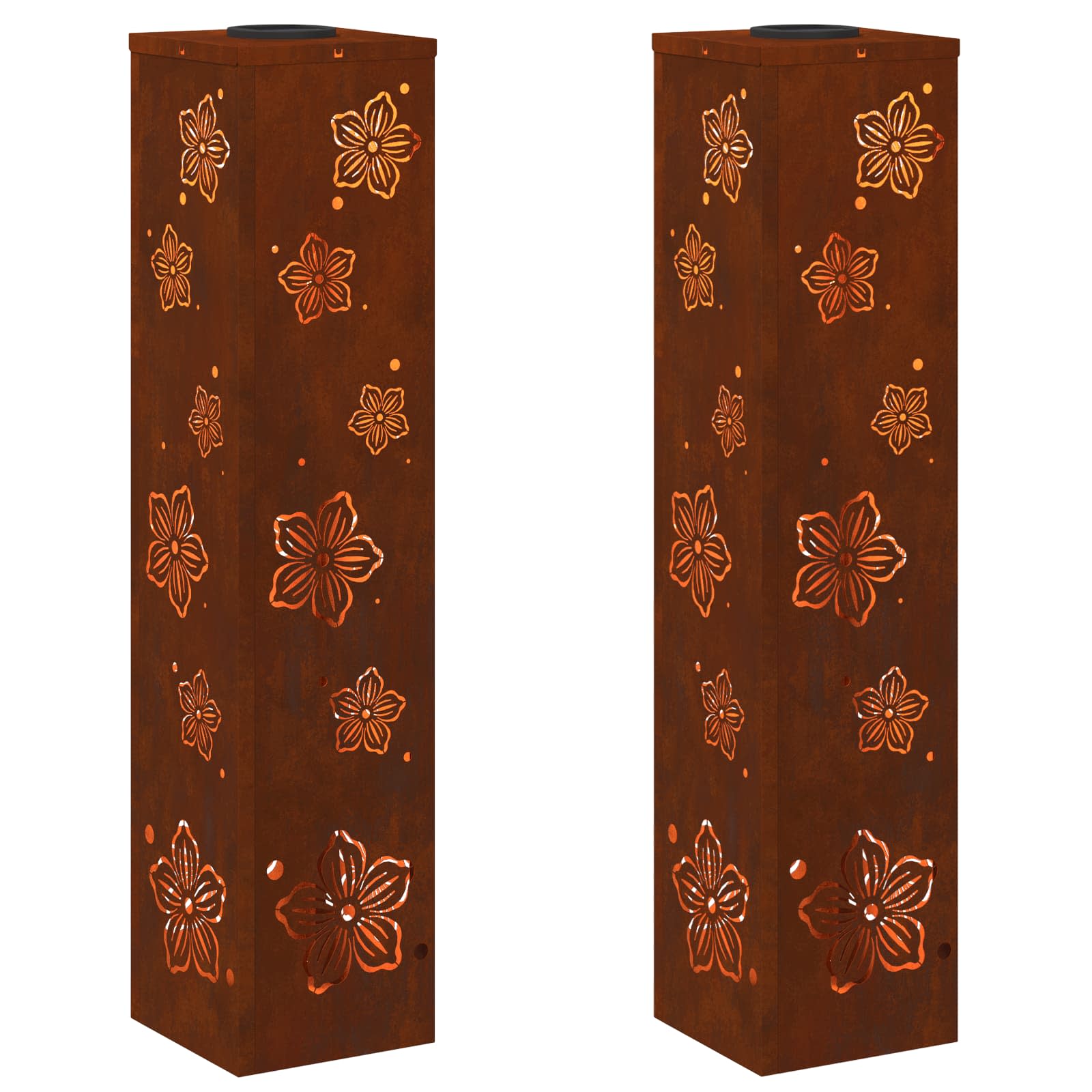 Ηλιακό LED Φως Δρόμου 2 pcs Σκ rusty Ατσάλι Σκληρυθέν στον Αέρα - Pakobazaar