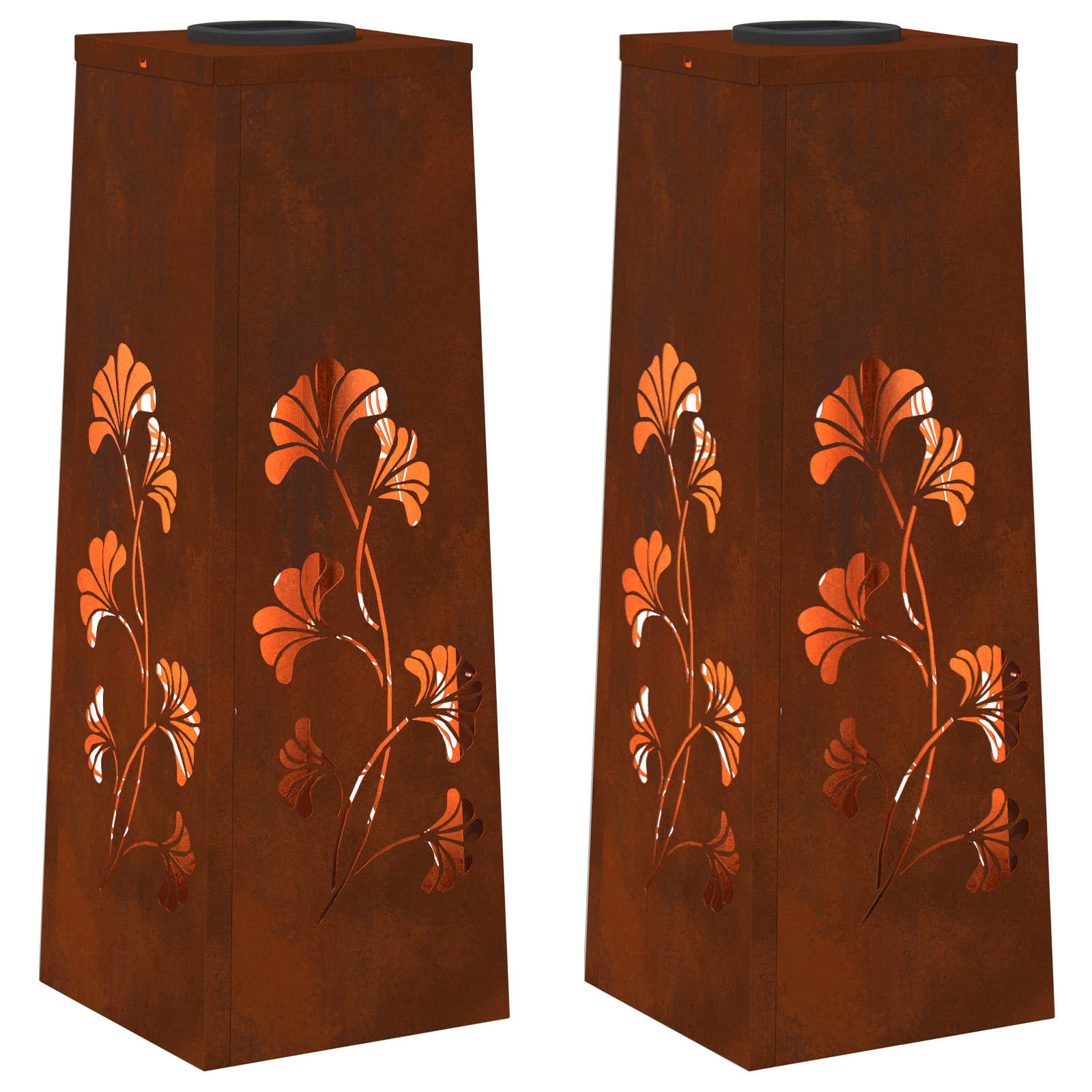 Ηλιακό LED Φως Δρόμου 2 pcs Σκ rusty Ατσάλι Σκληρυθέν στον Αέρα - Pakobazaar