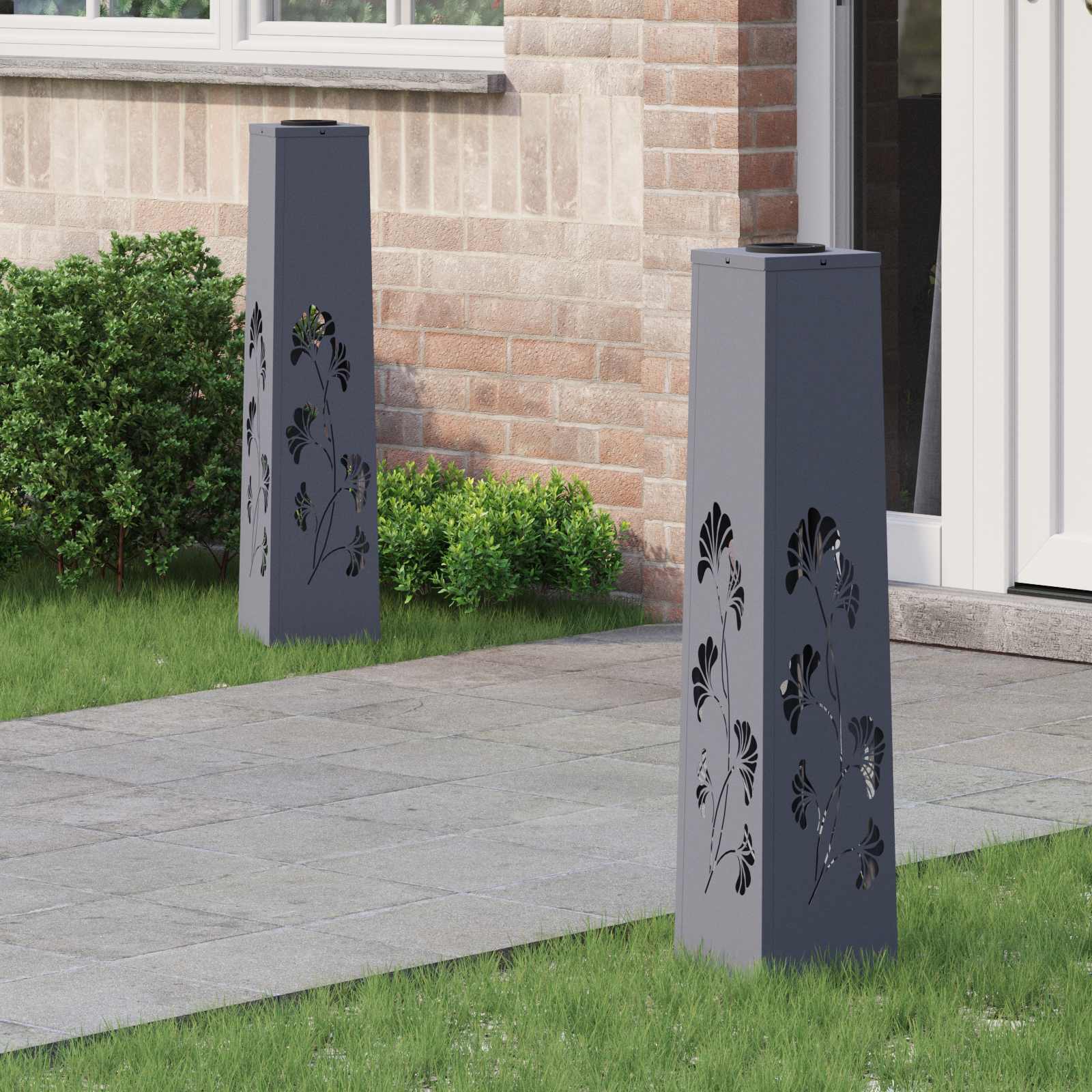 Ηλιακό LED Φως Δρόμου 2 pcs Ανθρακί Κρύο Ρολαρισμένο Χάλυβα - Pakobazaar