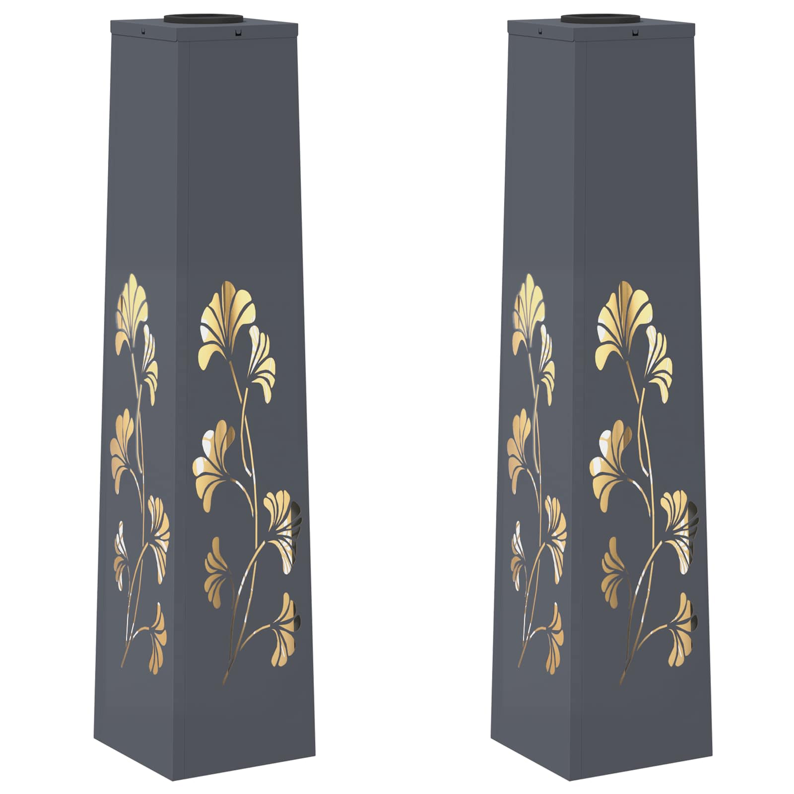 Ηλιακό LED Φως Δρόμου 2 pcs Ανθρακί Κρύο Ρολαρισμένο Χάλυβα - Pakobazaar