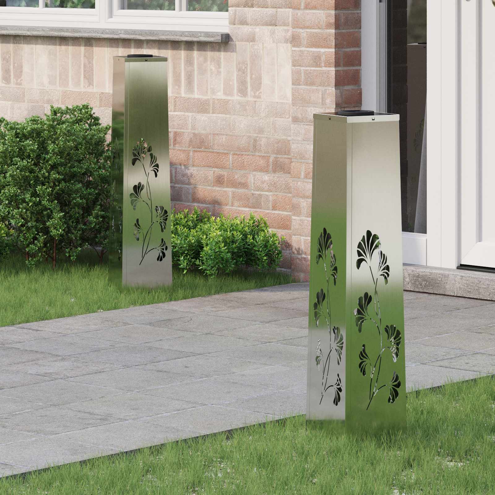 Ηλιακό LED Φως Δρόμου 2 pcs Ασημί Γαλβανισμένο Χάλυβα - Pakobazaar