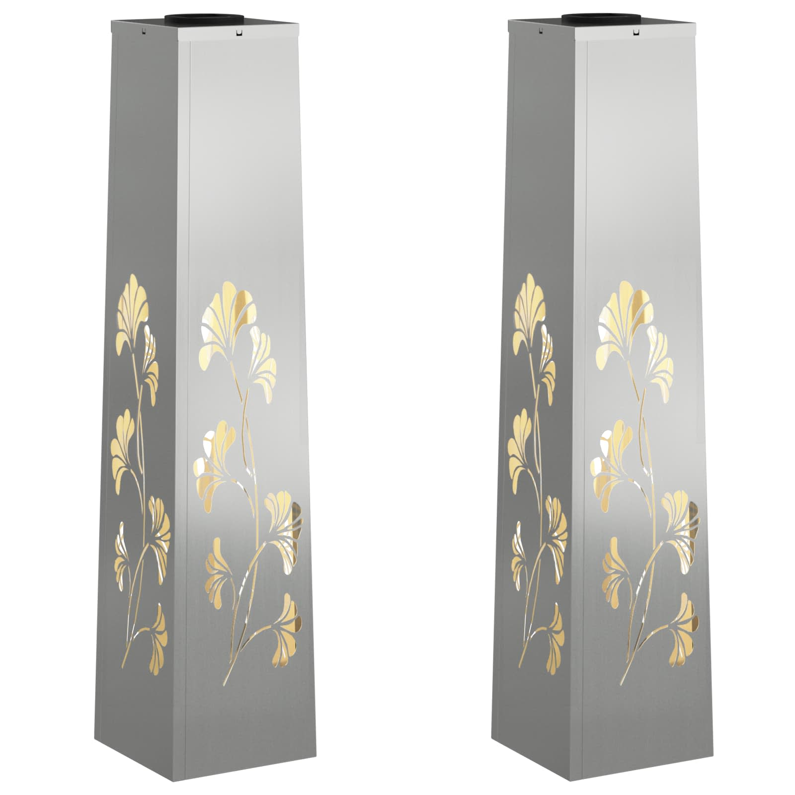 Ηλιακό LED Φως Δρόμου 2 pcs Ασημί Γαλβανισμένο Χάλυβα - Pakobazaar