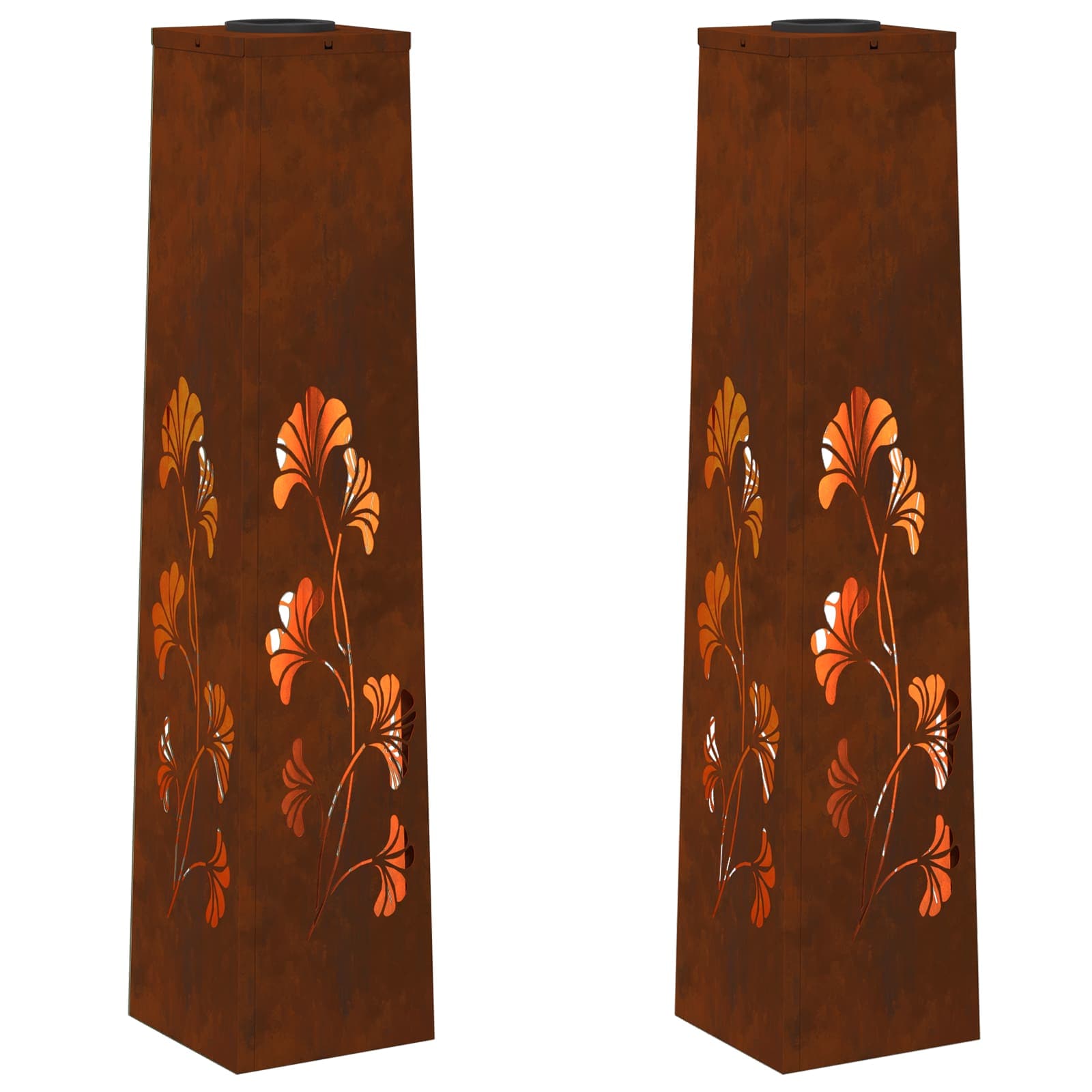 Ηλιακό LED Φως Δρόμου 2 pcs Σκ rusty Ατσάλι Σκληρυθέν στον Αέρα - Pakobazaar