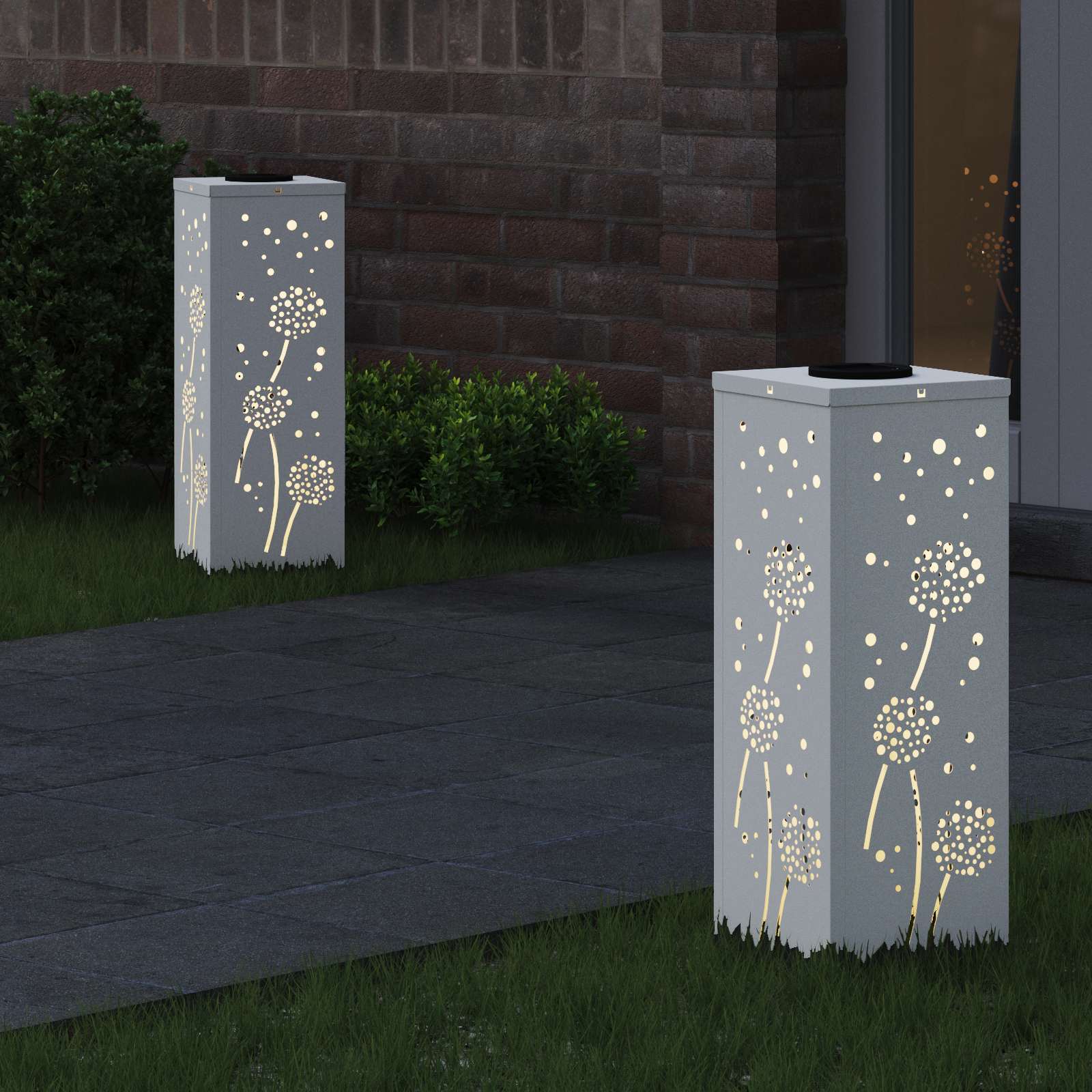 Ηλιακό LED Φως Δρόμου 2 pcs Λευκό Κρύο Ρολαρισμένο Χάλυβα - Pakobazaar