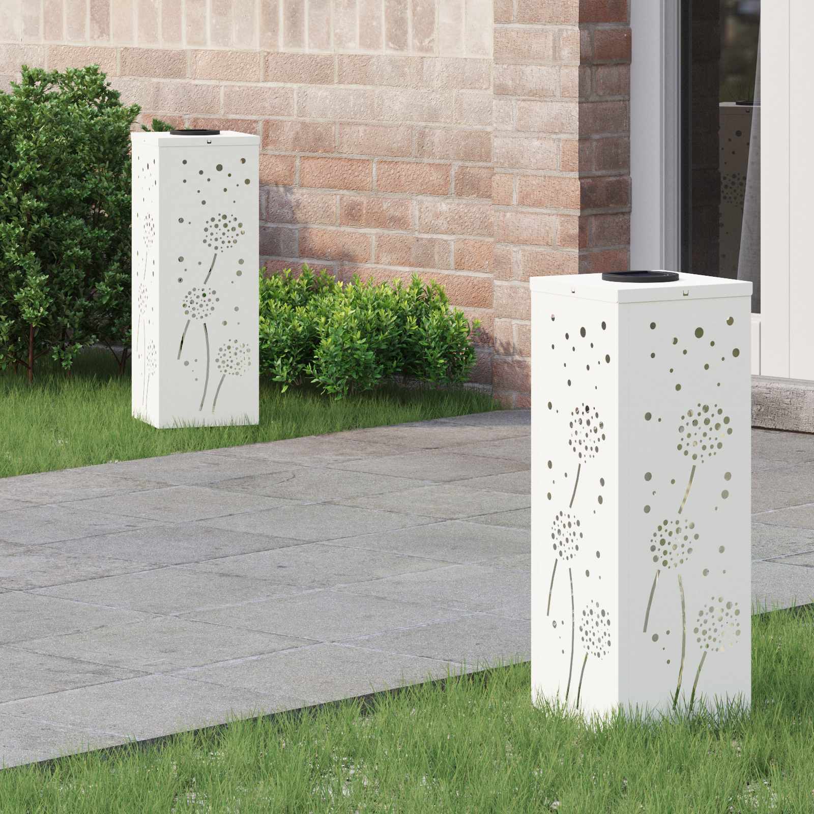 Ηλιακό LED Φως Δρόμου 2 pcs Λευκό Κρύο Ρολαρισμένο Χάλυβα - Pakobazaar