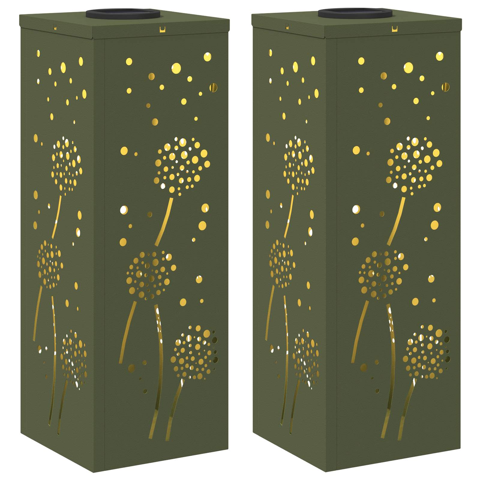 Ηλιακό LED Φως Δρόμου με φώτα με μπαταρία 2 pcs Ελιά Πράσινη - Pakobazaar