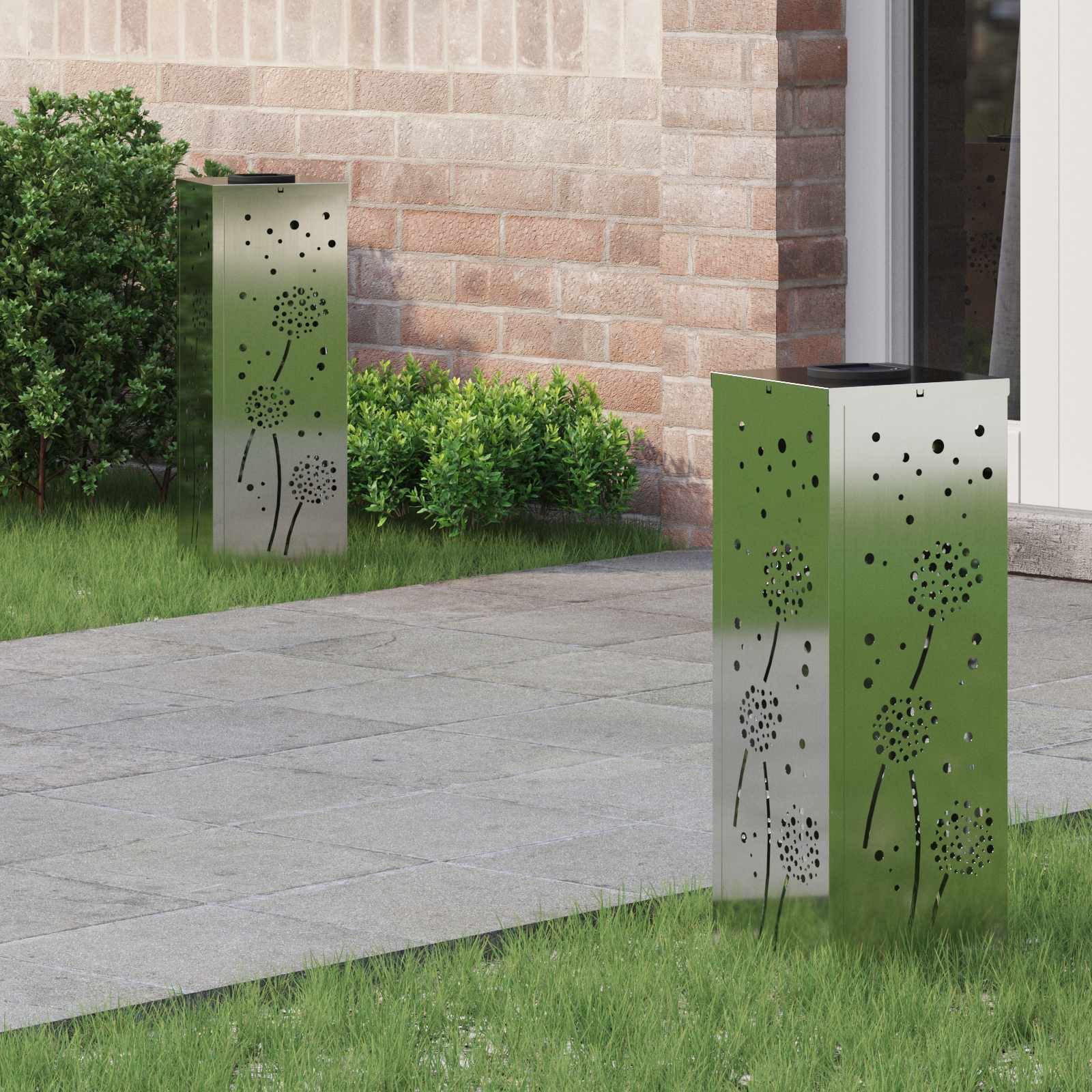 Ηλιακό LED Φως Δρόμου 2 pcs Ασημί Γαλβανισμένο Χάλυβα - Pakobazaar