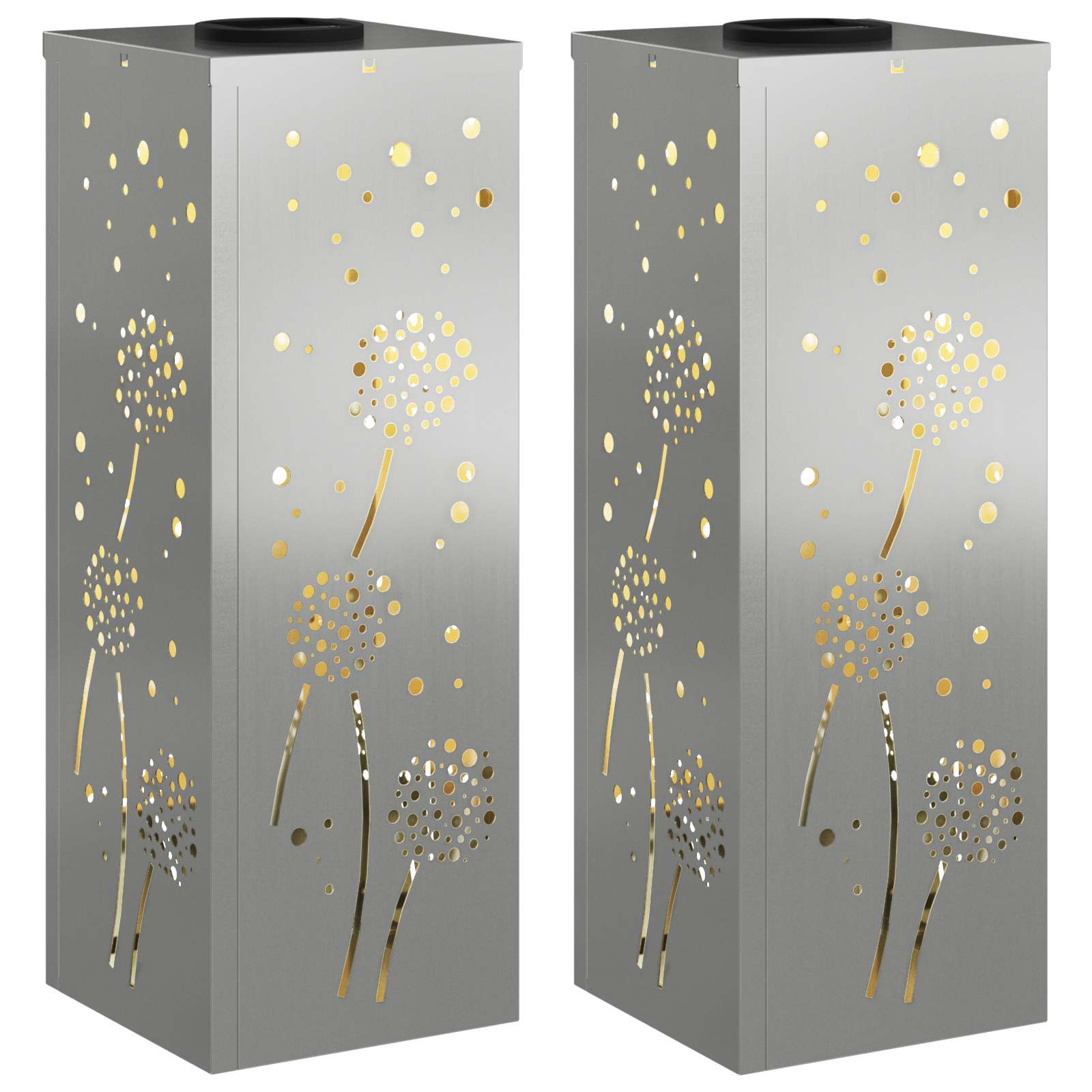 Ηλιακό LED Φως Δρόμου 2 pcs Ασημί Γαλβανισμένο Χάλυβα - Pakobazaar