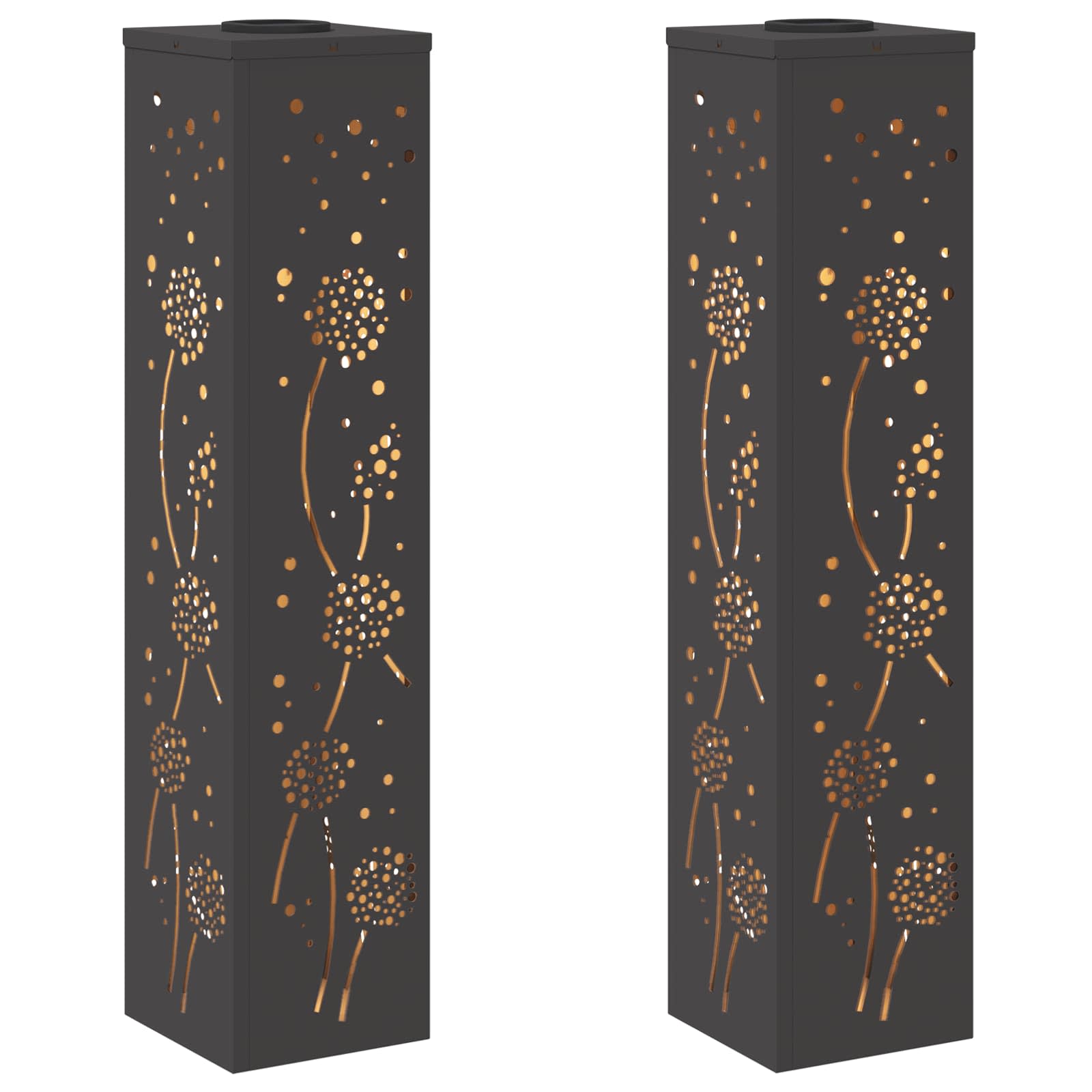 Ηλιακό LED Φως Δρόμου 2 pcs Μαύρο Κρύο Ρολαρισμένο Χάλυβα - Pakobazaar