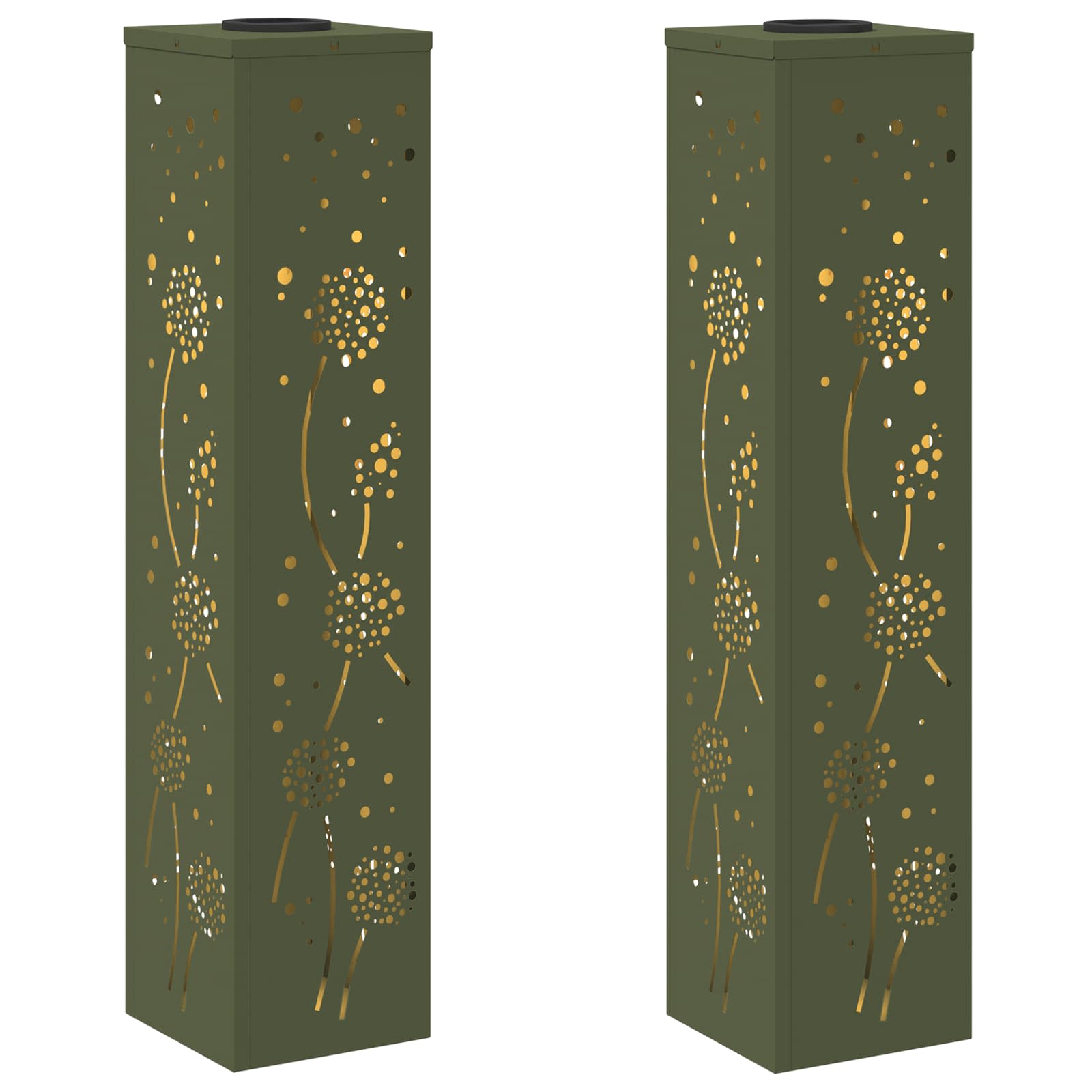 Ηλιακό LED Φως Δρόμου με φώτα με μπαταρία 2 pcs Ελιά Πράσινη - Pakobazaar