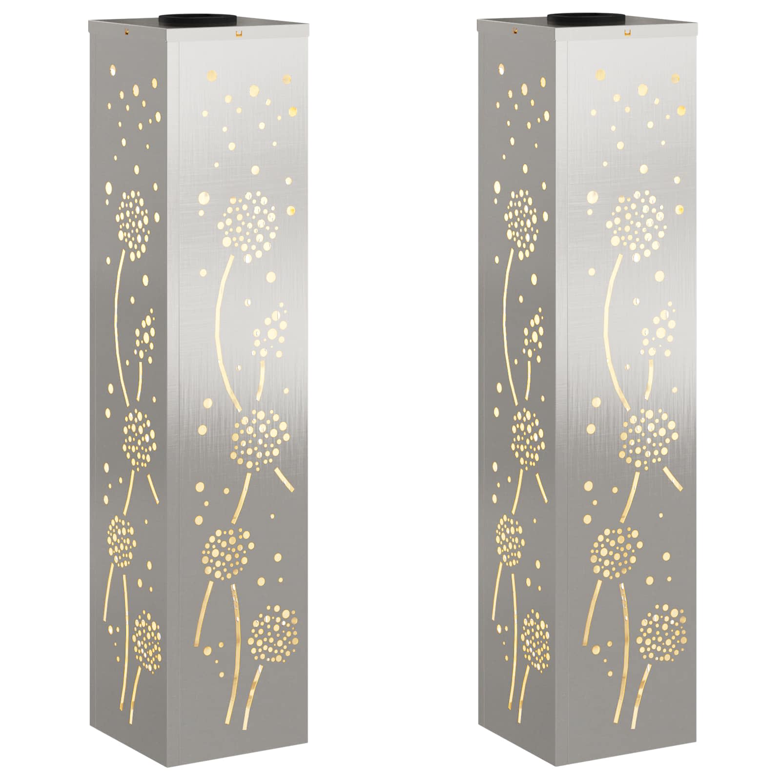 Ηλιακό LED Φως Δρόμου 2 pcs Ασημί Ανοξείδωτο ατσάλι - Pakobazaar