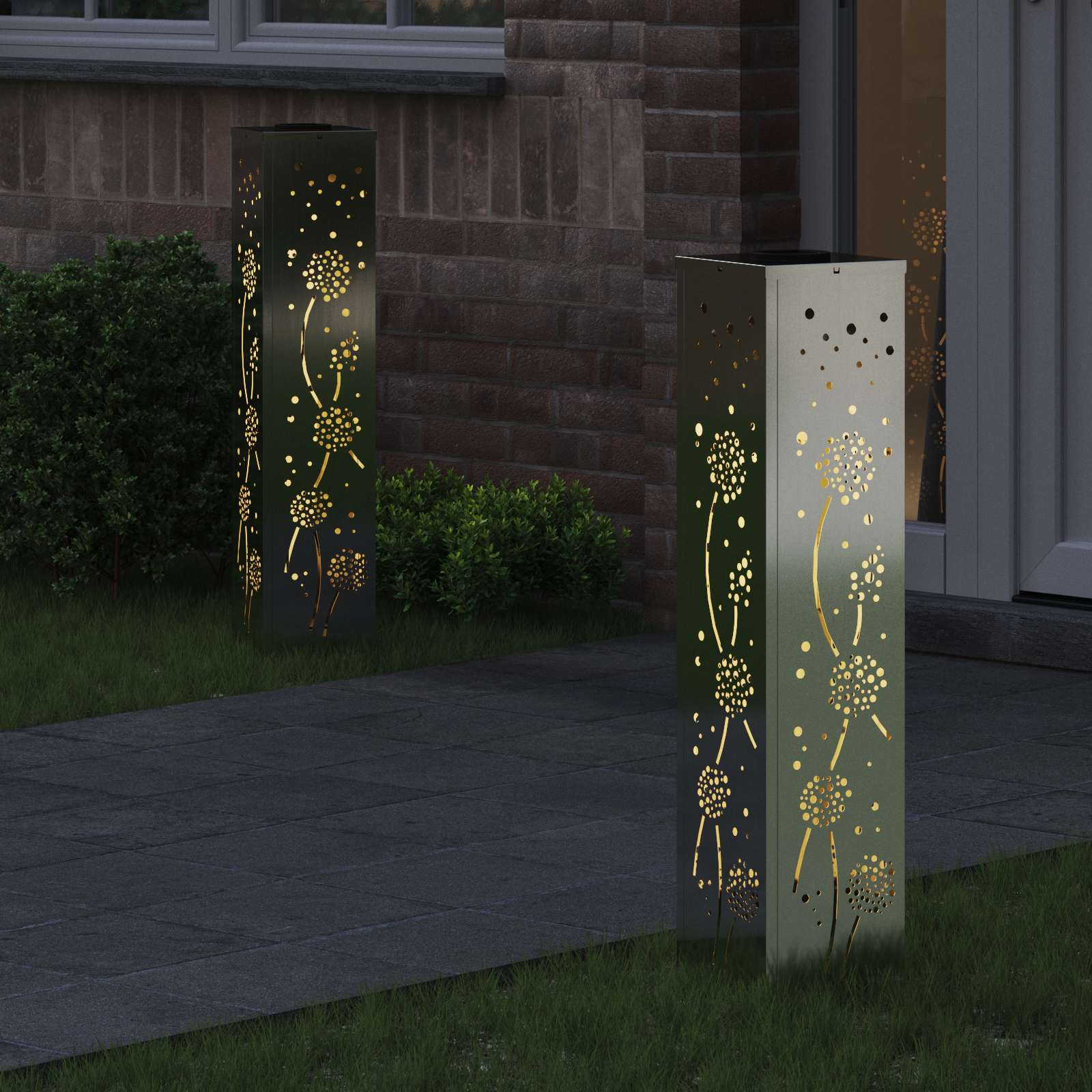 Ηλιακό LED Φως Δρόμου 2 pcs Σκ rusty Γαλβανισμένο - Pakobazaar