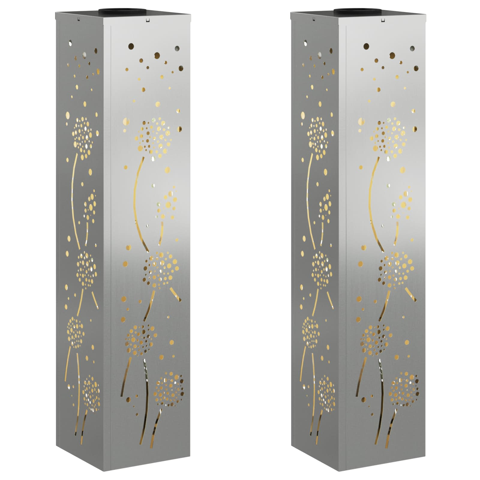 Ηλιακό LED Φως Δρόμου 2 pcs Σκ rusty Γαλβανισμένο - Pakobazaar