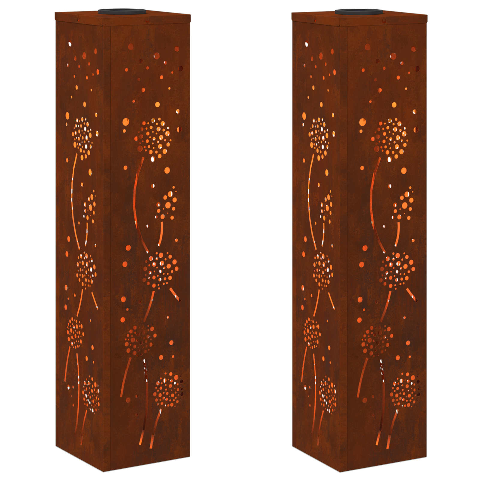 Ηλιακό LED Φως Δρόμου 2 pcs Σκ rusty Ατσάλι Σκληρυθέν στον Αέρα - Pakobazaar