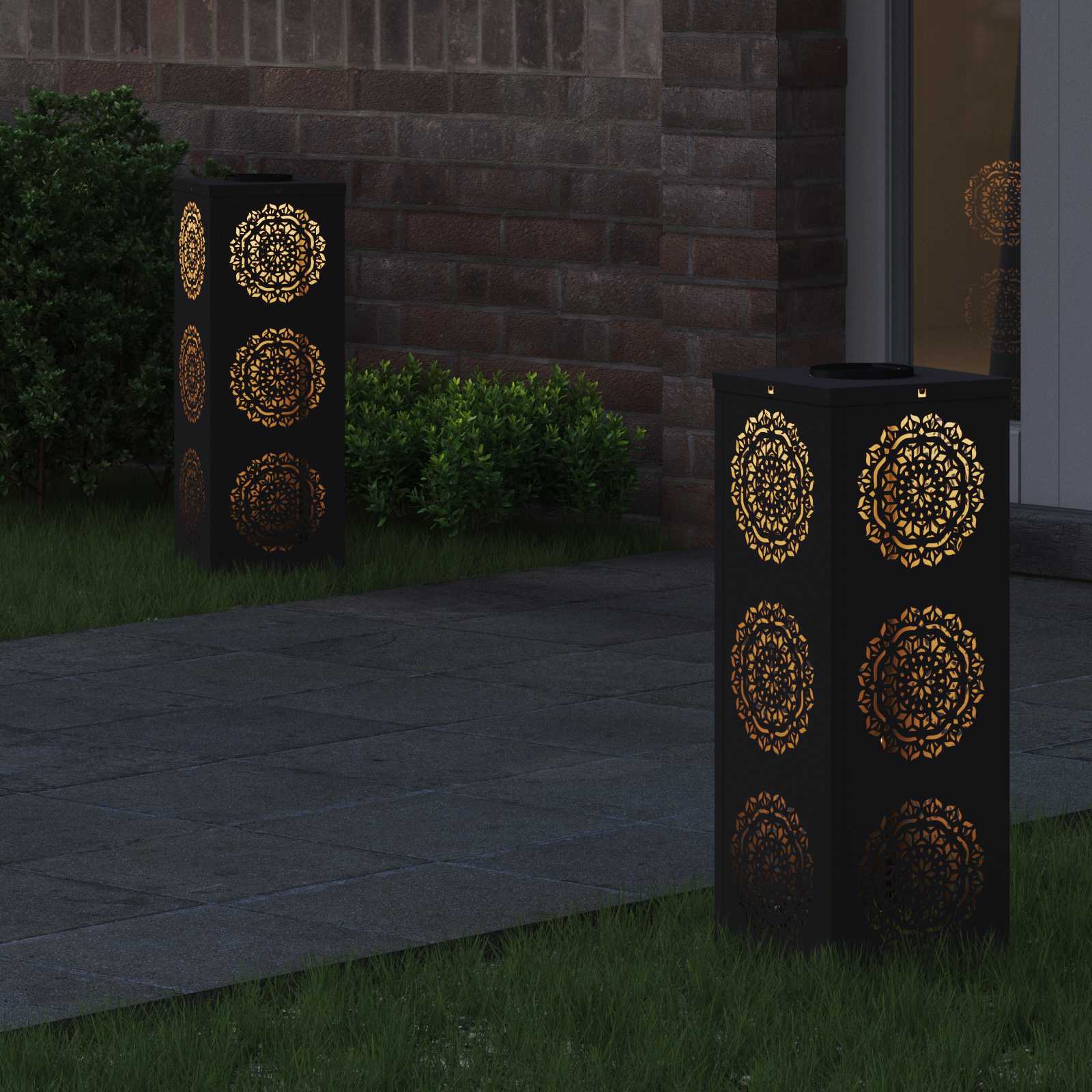 Ηλιακό LED Φως Δρόμου 2 pcs Μαύρο Κρύο Ρολαρισμένο Χάλυβα - Pakobazaar