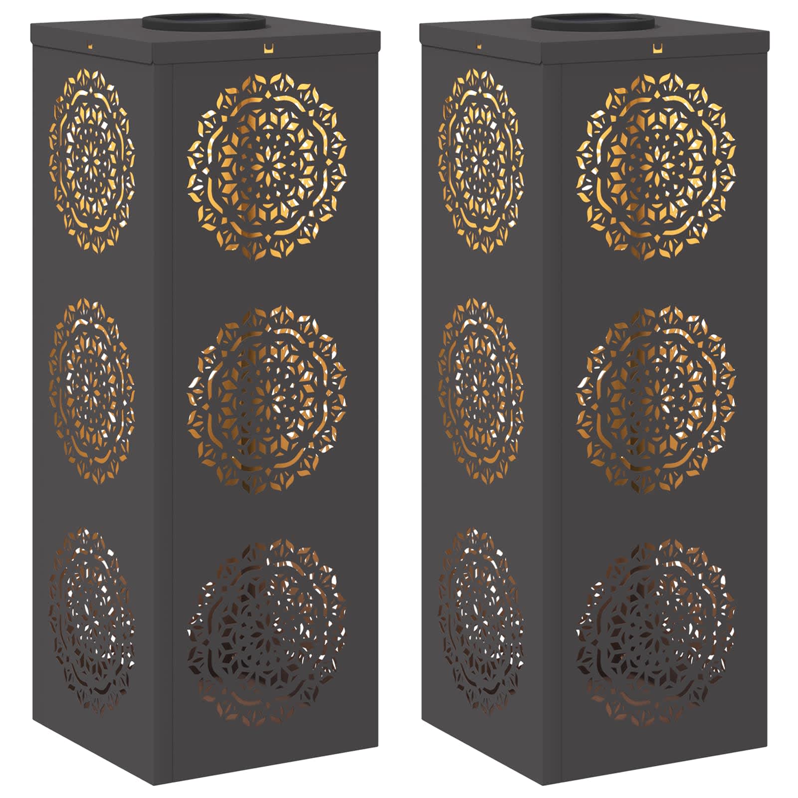 Ηλιακό LED Φως Δρόμου 2 pcs Μαύρο Κρύο Ρολαρισμένο Χάλυβα - Pakobazaar