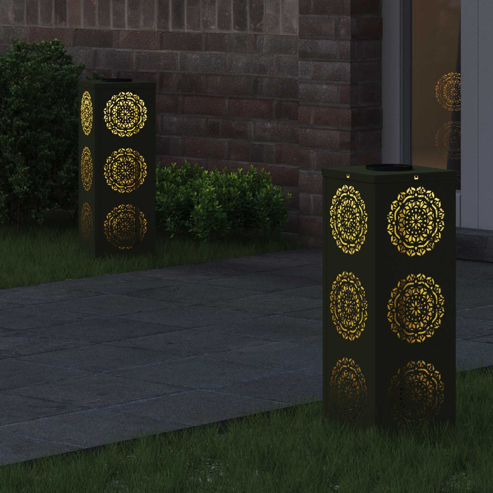 Ηλιακό LED Φως Δρόμου με φώτα με μπαταρία 2 pcs Ελιά Πράσινη - Pakobazaar