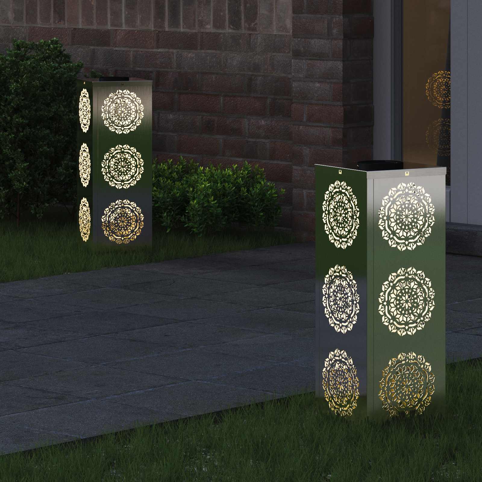 Ηλιακό LED Φως Δρόμου 2 pcs Ασημί Ανοξείδωτο ατσάλι - Pakobazaar