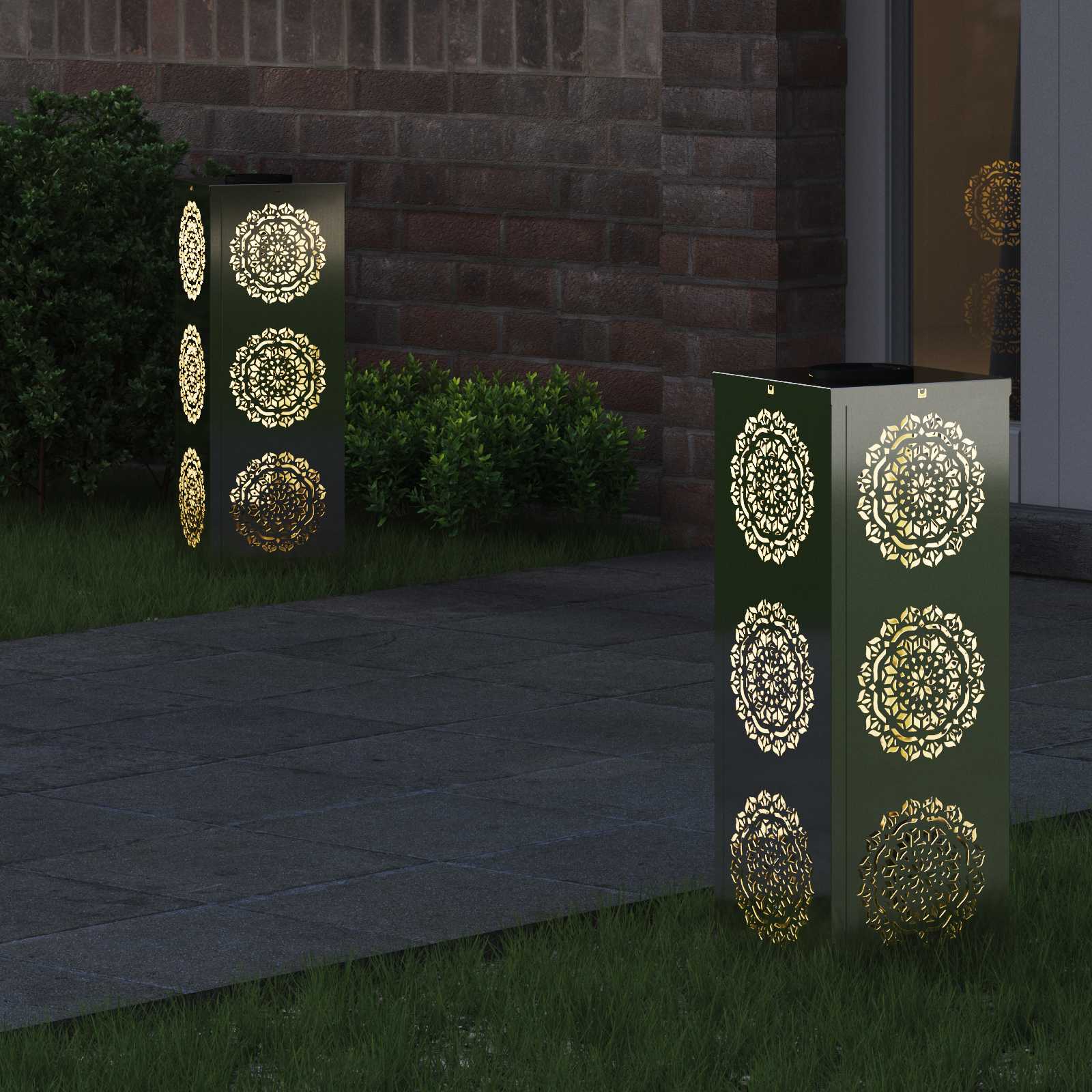 Ηλιακό LED Φως Δρόμου 2 pcs Ασημί Γαλβανισμένο Χάλυβα - Pakobazaar