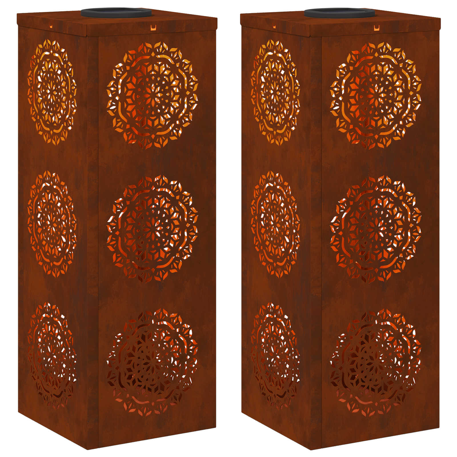Ηλιακό LED Φως Δρόμου 2 pcs Σκ rusty Ατσάλι Σκληρυθέν στον Αέρα - Pakobazaar