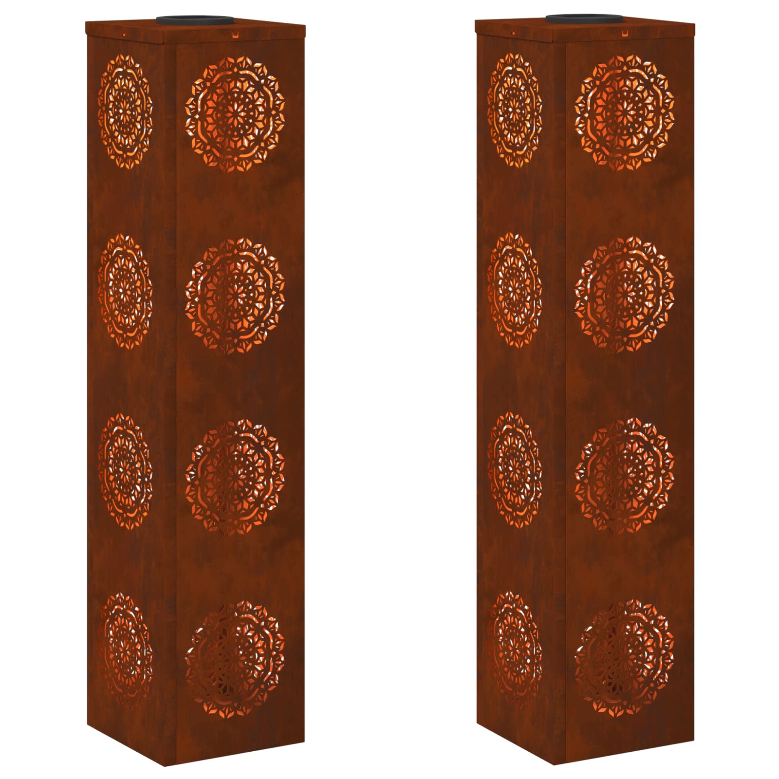 Ηλιακό LED Φως Δρόμου 2 pcs Σκ rusty Ατσάλι Σκληρυθέν στον Αέρα - Pakobazaar