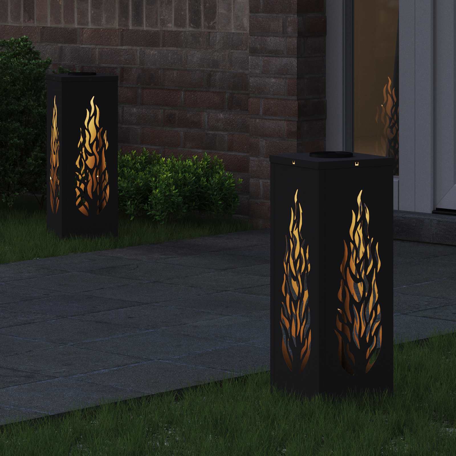 Ηλιακό LED Φως Δρόμου 2 pcs Μαύρο Κρύο Ρολαρισμένο Χάλυβα - Pakobazaar
