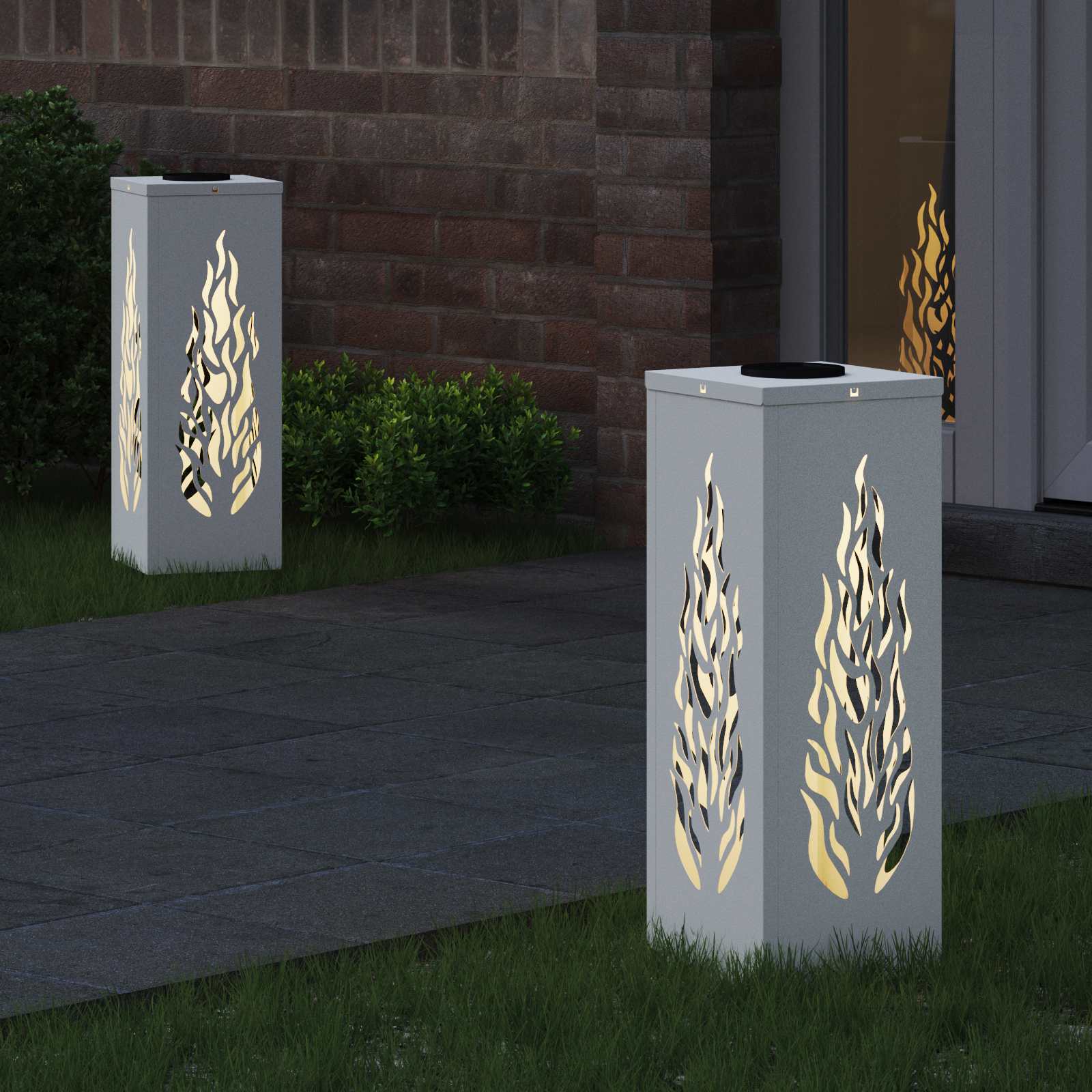 Ηλιακό LED Φως Δρόμου 2 pcs Λευκό Κρύο Ρολαρισμένο Χάλυβα - Pakobazaar