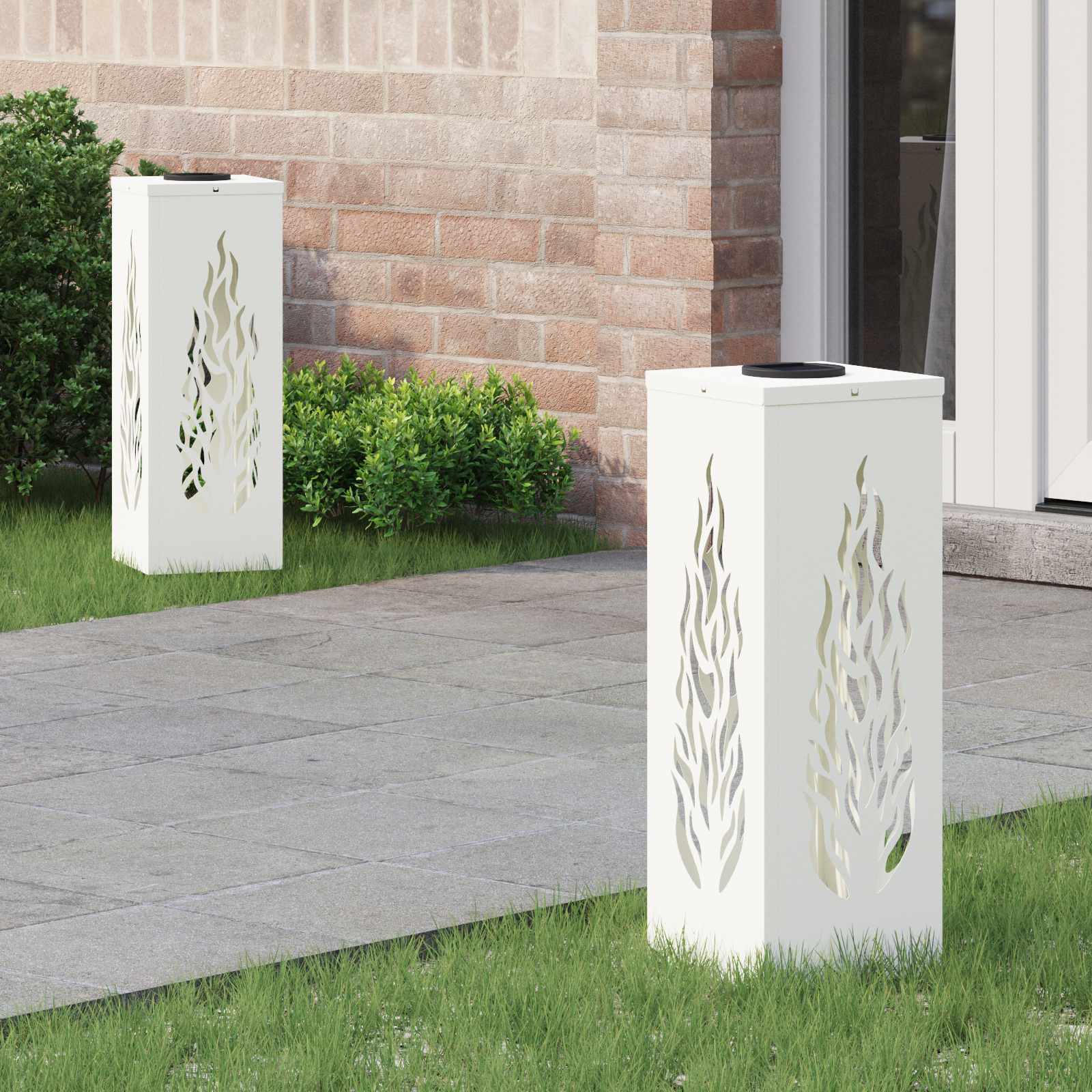 Ηλιακό LED Φως Δρόμου 2 pcs Λευκό Κρύο Ρολαρισμένο Χάλυβα - Pakobazaar