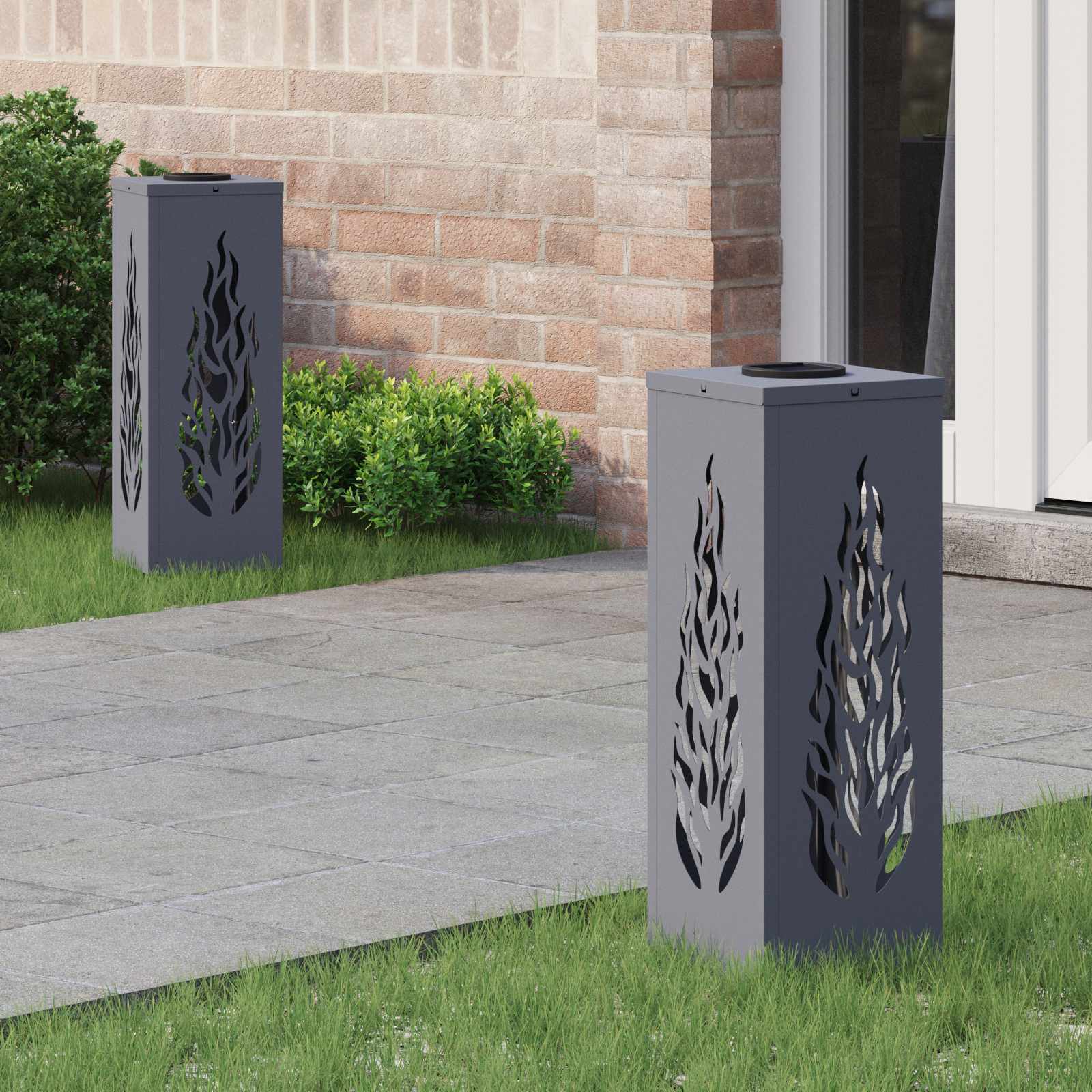 Ηλιακό LED Φως Δρόμου 2 pcs Ανθρακί Κρύο Ρολαρισμένο Χάλυβα - Pakobazaar