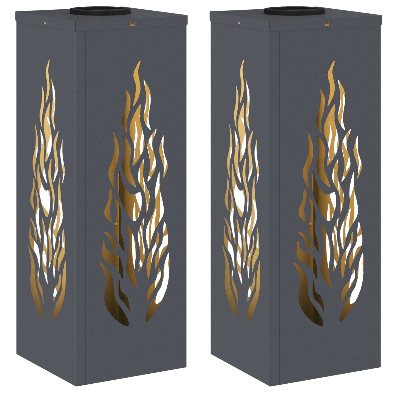 Ηλιακό LED Φως Δρόμου 2 pcs Ανθρακί Κρύο Ρολαρισμένο Χάλυβα - Pakobazaar