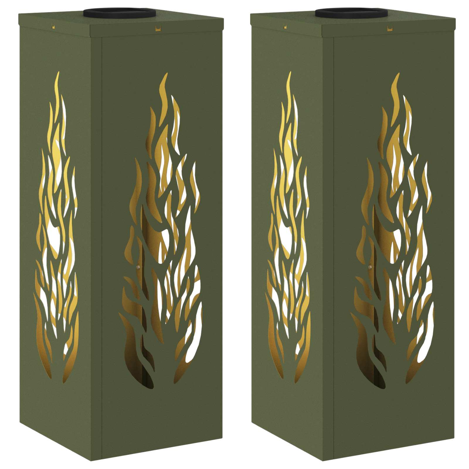 Ηλιακό LED Φως Δρόμου με φώτα με μπαταρία 2 pcs Ελιά Πράσινη - Pakobazaar