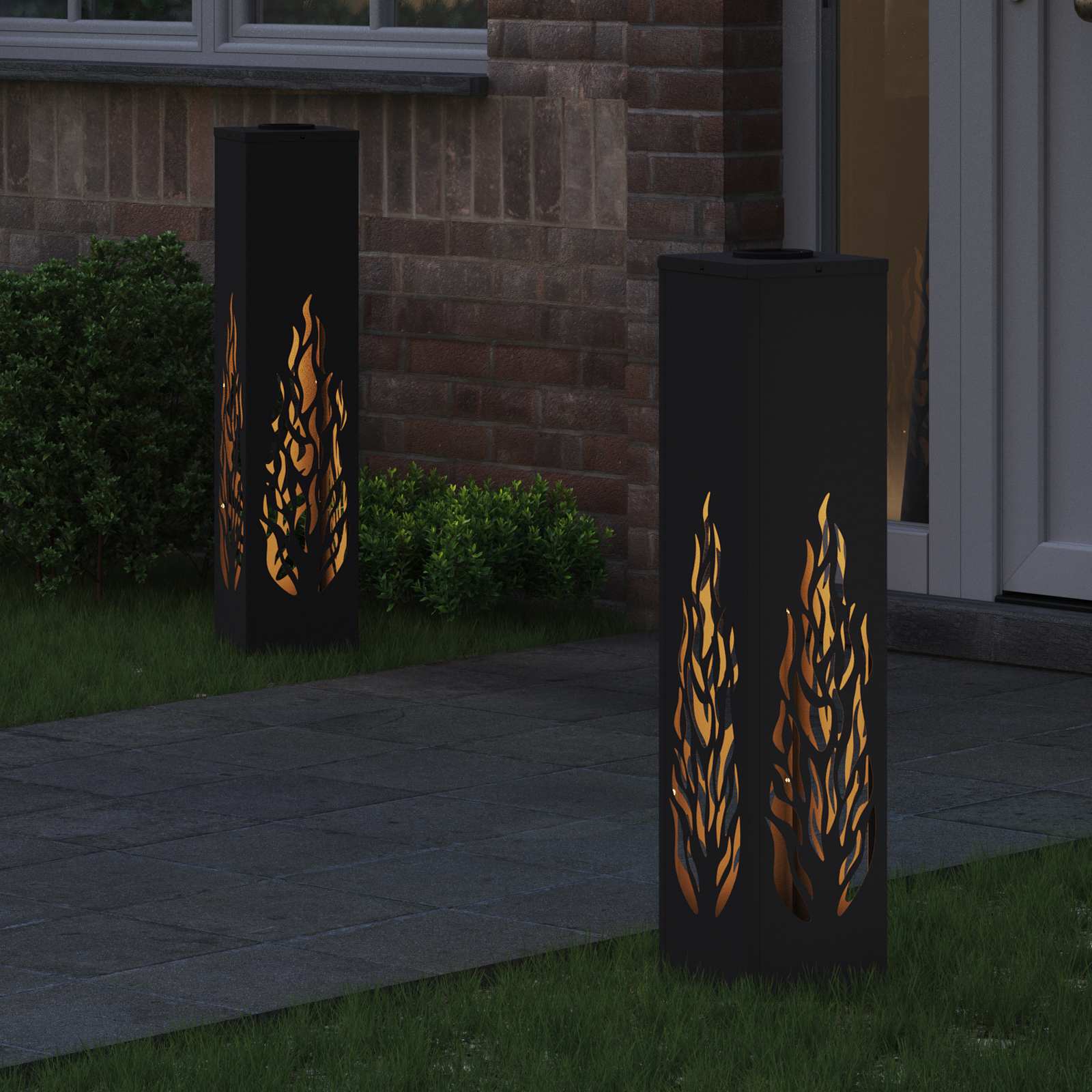 Ηλιακό LED Φως Δρόμου 2 pcs Μαύρο Κρύο Ρολαρισμένο Χάλυβα - Pakobazaar