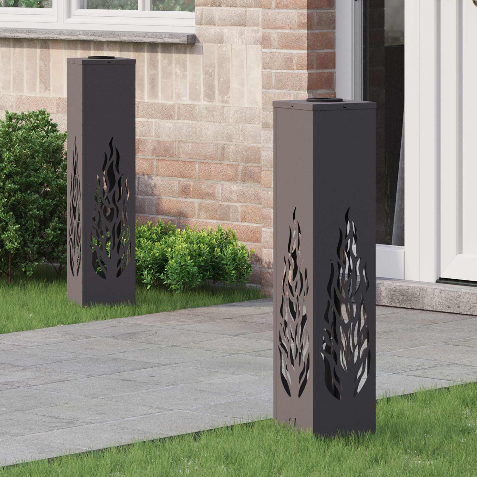 Ηλιακό LED Φως Δρόμου 2 pcs Μαύρο Κρύο Ρολαρισμένο Χάλυβα - Pakobazaar