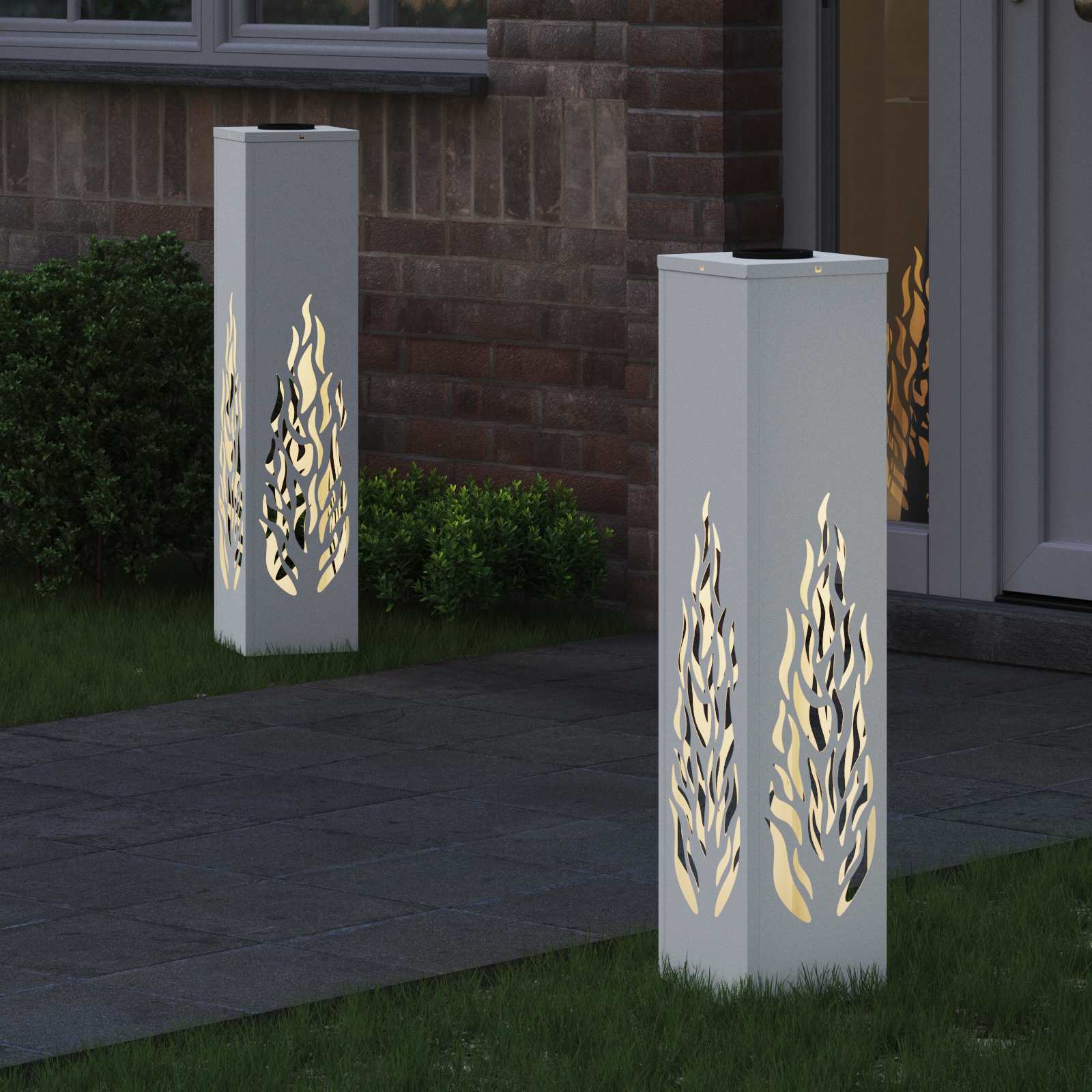 Ηλιακό LED Φως Δρόμου 2 pcs Λευκό Κρύο Ρολαρισμένο Χάλυβα - Pakobazaar