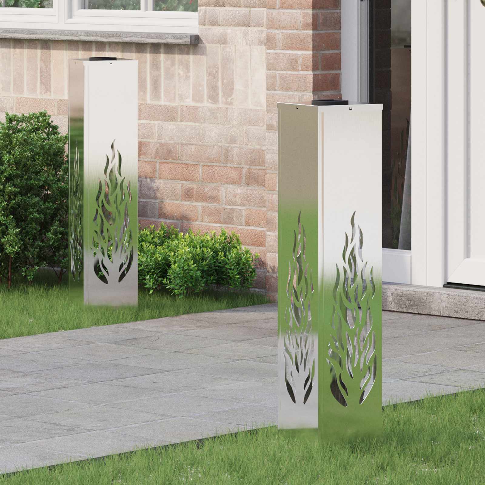 Ηλιακό LED Φως Δρόμου 2 pcs Ασημί Γαλβανισμένο Χάλυβα - Pakobazaar