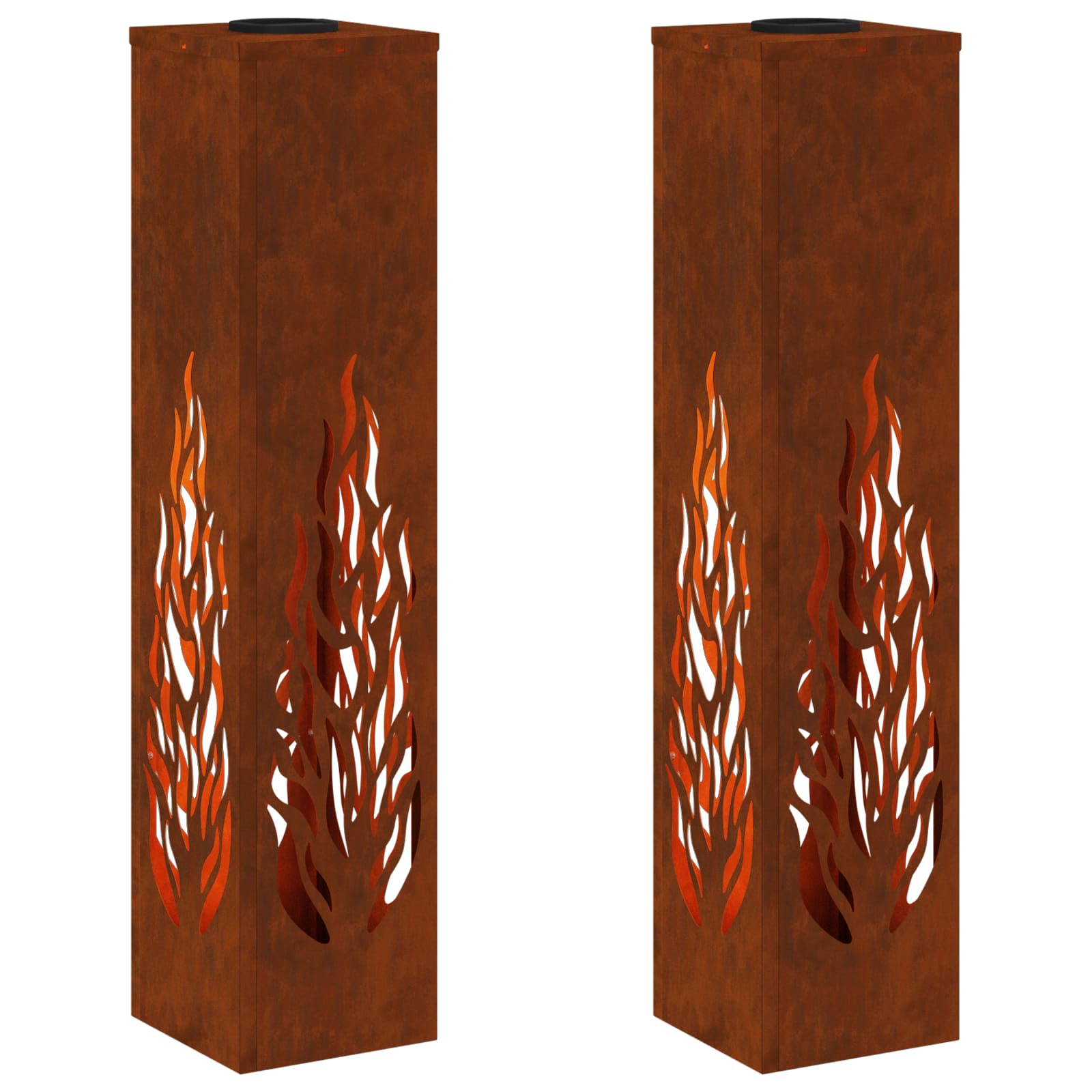 Ηλιακό LED Φως Δρόμου 2 pcs Σκ rusty Ατσάλι Σκληρυθέν στον Αέρα - Pakobazaar