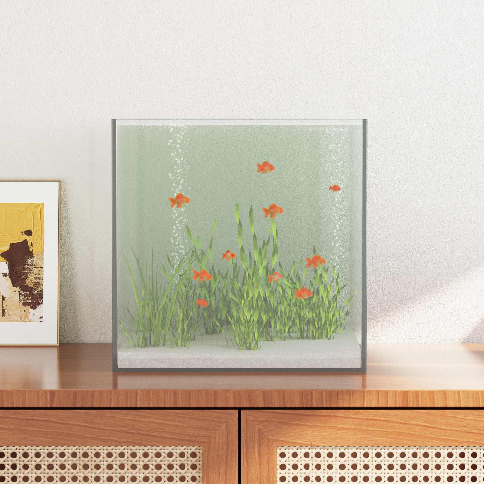 Ενυδρείο με αποθήκευση Διαφανές 30 x 30 x 30 cm Γυαλί - Pakobazaar
