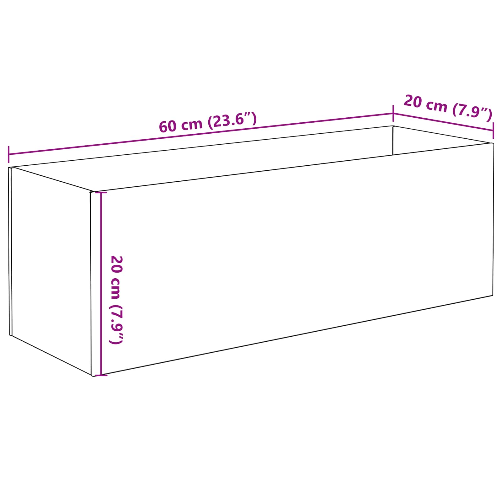 Ενυδρείο με αποθήκευση Διαφανές 60 x 20 x 20 εκ. Γυαλί - Pakobazaar