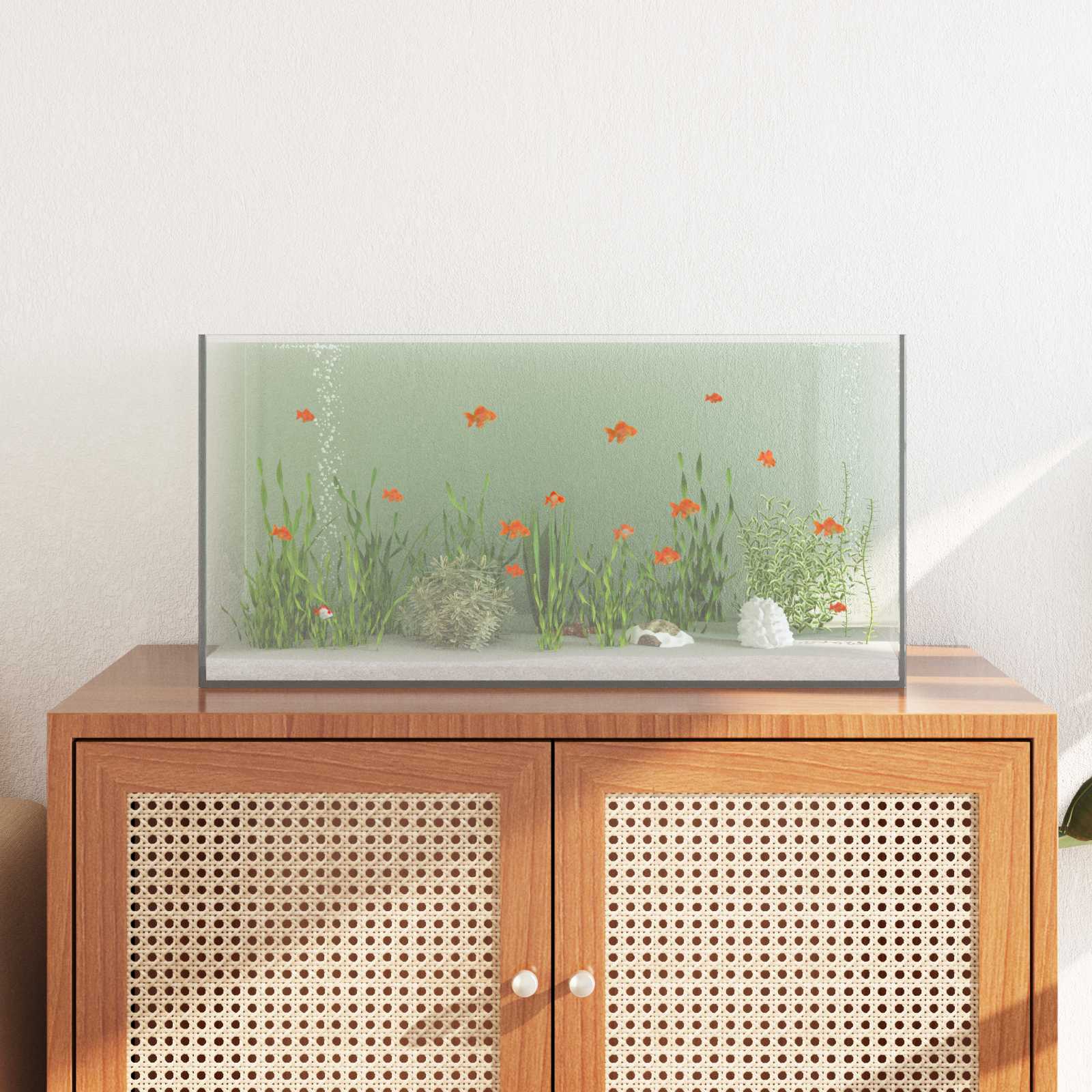 Ενυδρείο με αποθήκευση Διαφανές 60 x 30 x 30 cm Γυαλί - Pakobazaar